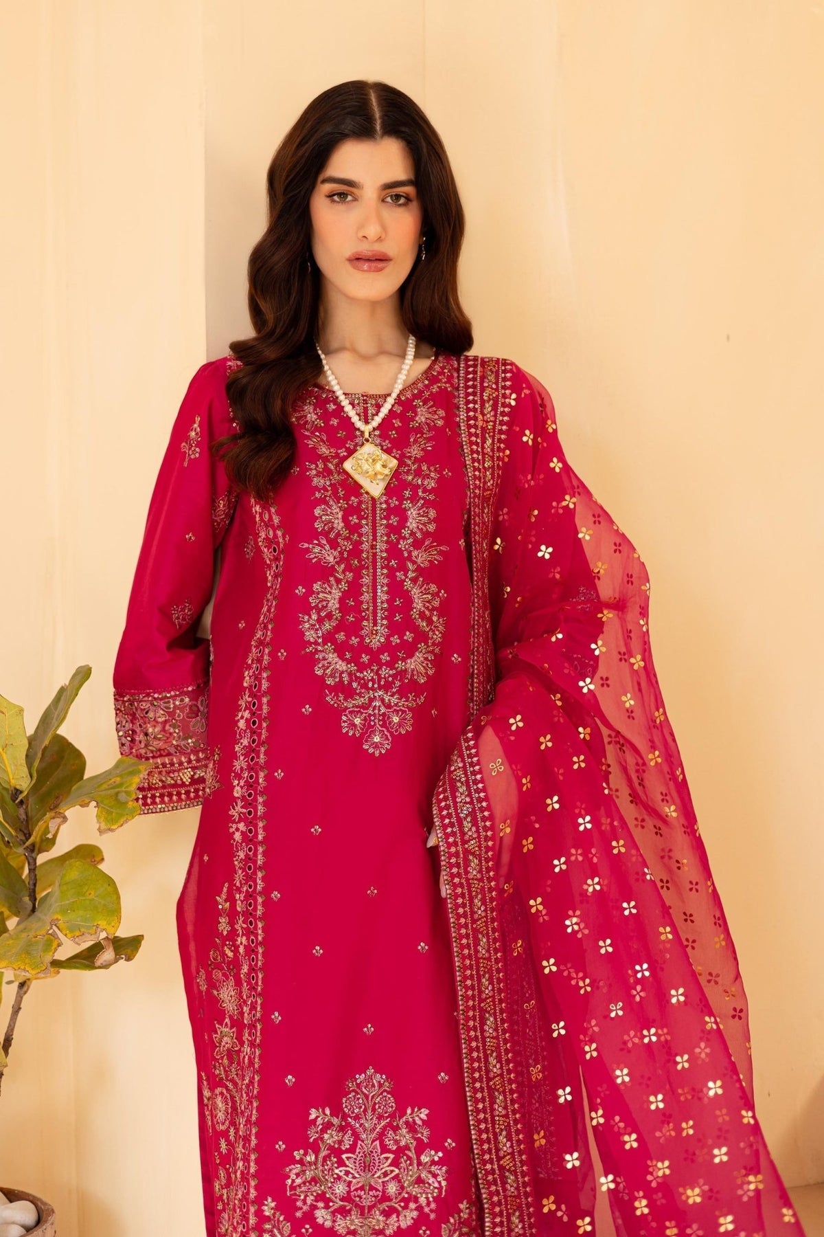 Batik | Cyra Luxury Solids | Janice-Brand:Batik-Type:Ladies Clothes-Red-Lawn-House of Maryam- Buy in UK, USA