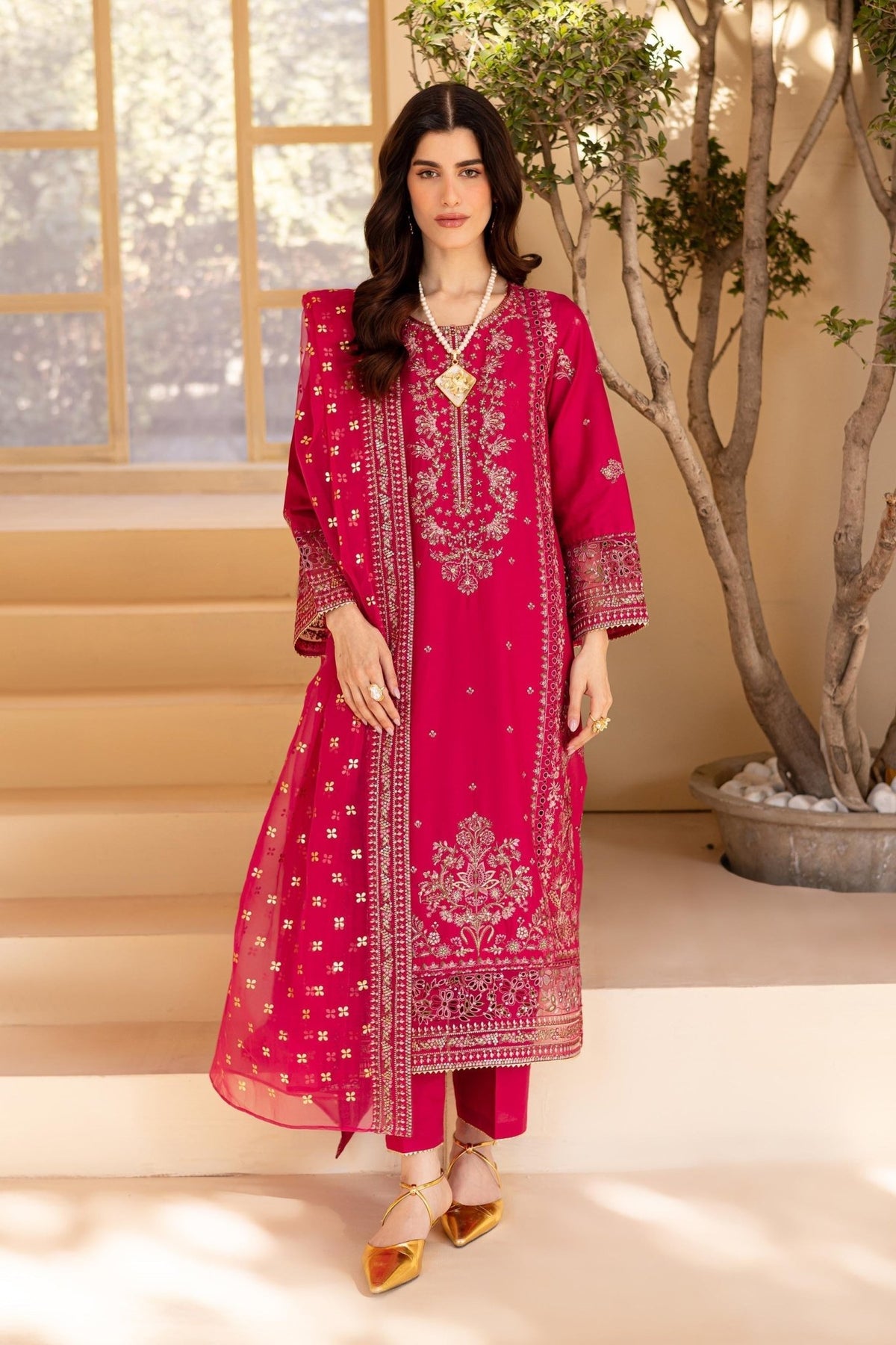 Batik | Cyra Luxury Solids | Janice-Brand:Batik-Type:Ladies Clothes-Red-Lawn-House of Maryam- Buy in UK, USA