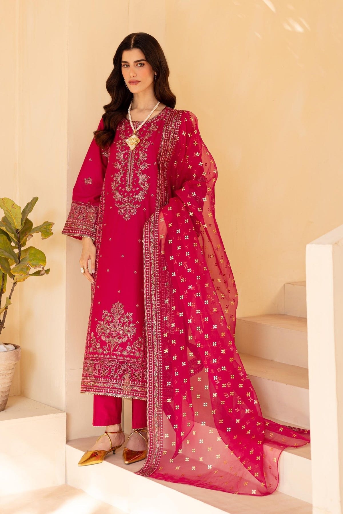 Batik | Cyra Luxury Solids | Janice-Brand:Batik-Type:Ladies Clothes-Red-Lawn-House of Maryam- Buy in UK, USA