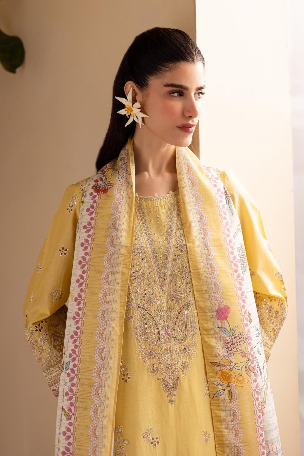 Batik | Cyra Luxury Solids | Lime Yellow-Brand:Batik-Type:Ladies Clothes-Maize Yellow-Lawn-House of Maryam- Buy in UK, USA