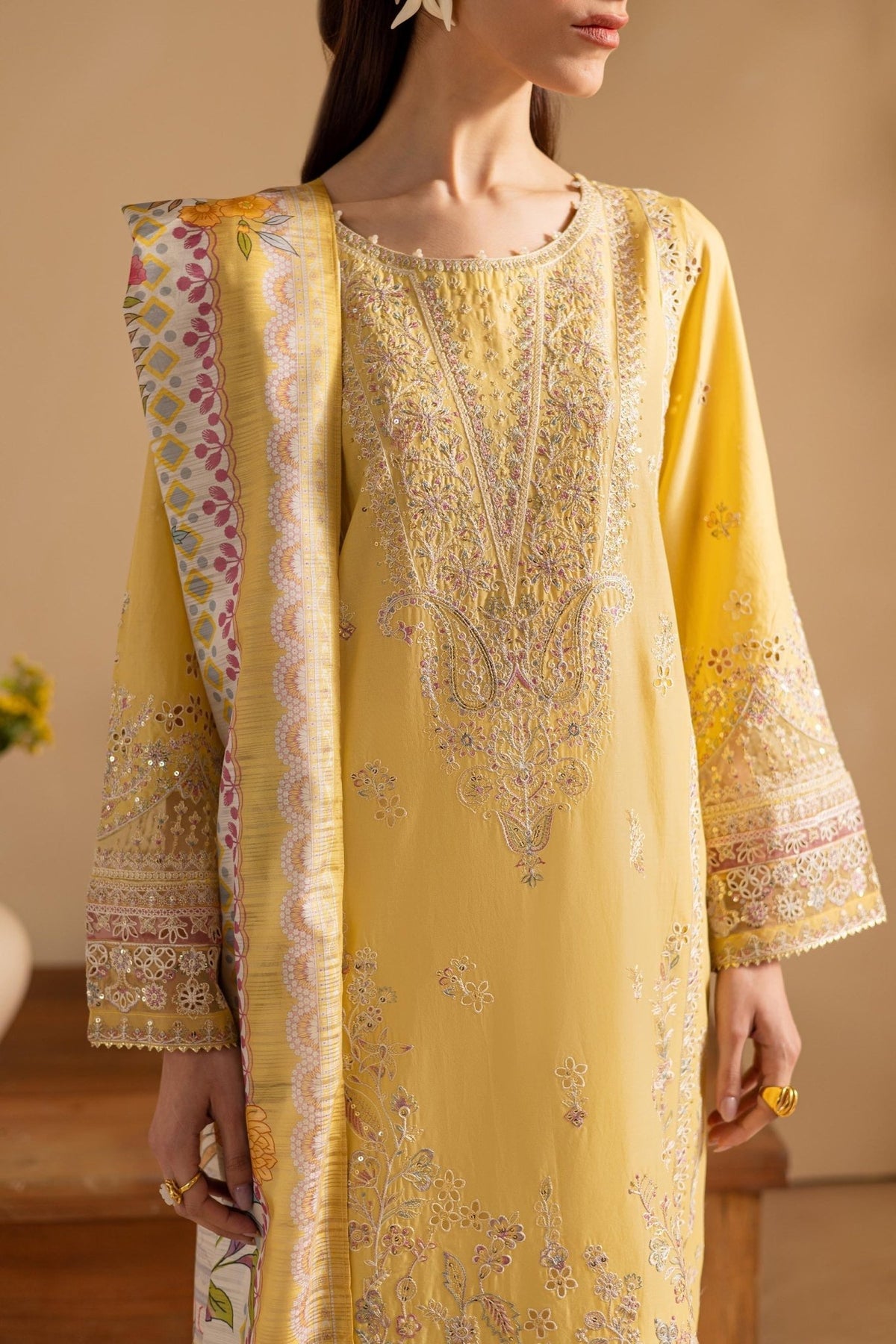 Batik | Cyra Luxury Solids | Lime Yellow-Brand:Batik-Type:Ladies Clothes-Maize Yellow-Lawn-House of Maryam- Buy in UK, USA