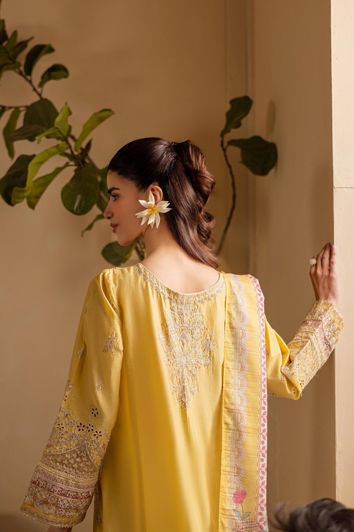 Batik | Cyra Luxury Solids | Lime Yellow-Brand:Batik-Type:Ladies Clothes-Maize Yellow-Lawn-House of Maryam- Buy in UK, USA