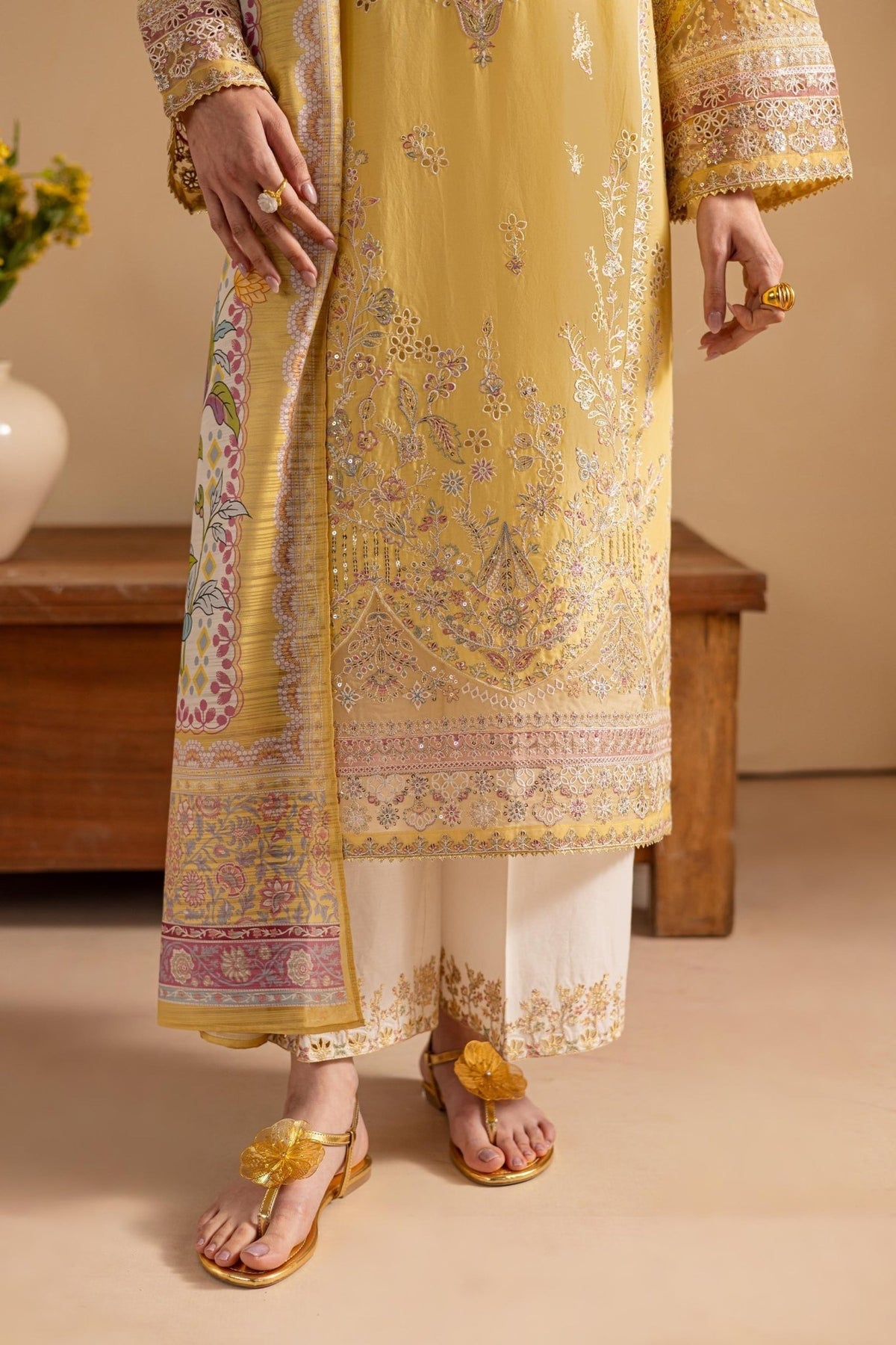 Batik | Cyra Luxury Solids | Lime Yellow-Brand:Batik-Type:Ladies Clothes-Maize Yellow-Lawn-House of Maryam- Buy in UK, USA