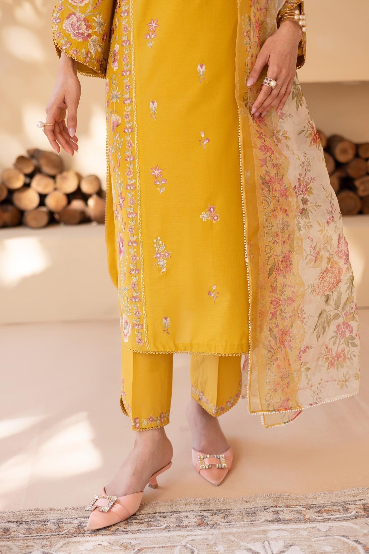 Batik | Cyra Luxury Solids | Madeira-Brand:Batik-Type:Ladies Clothes-Mustard Yellow-Lawn-House of Maryam- Buy in UK, USA