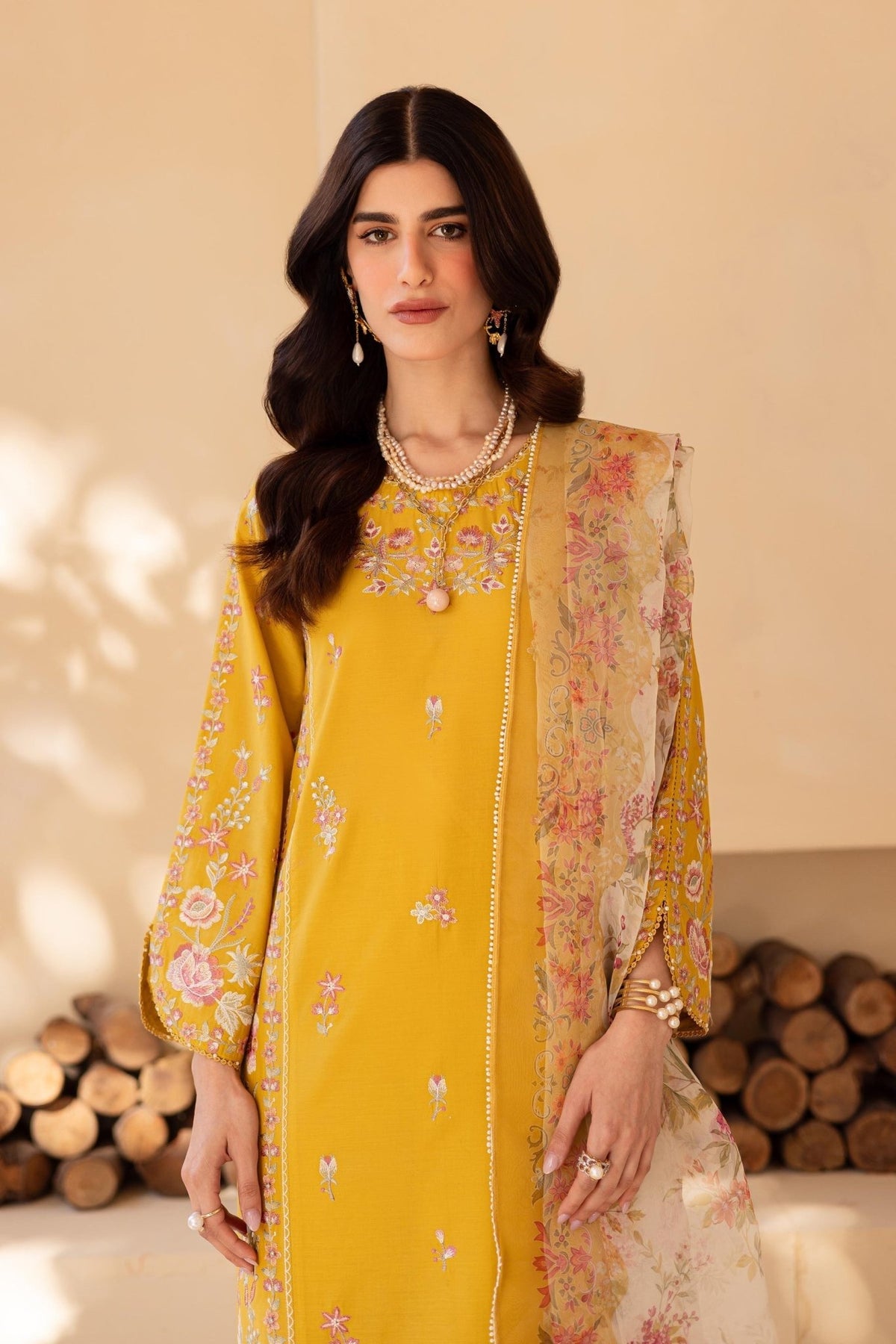 Batik | Cyra Luxury Solids | Madeira-Brand:Batik-Type:Ladies Clothes-Mustard Yellow-Lawn-House of Maryam- Buy in UK, USA