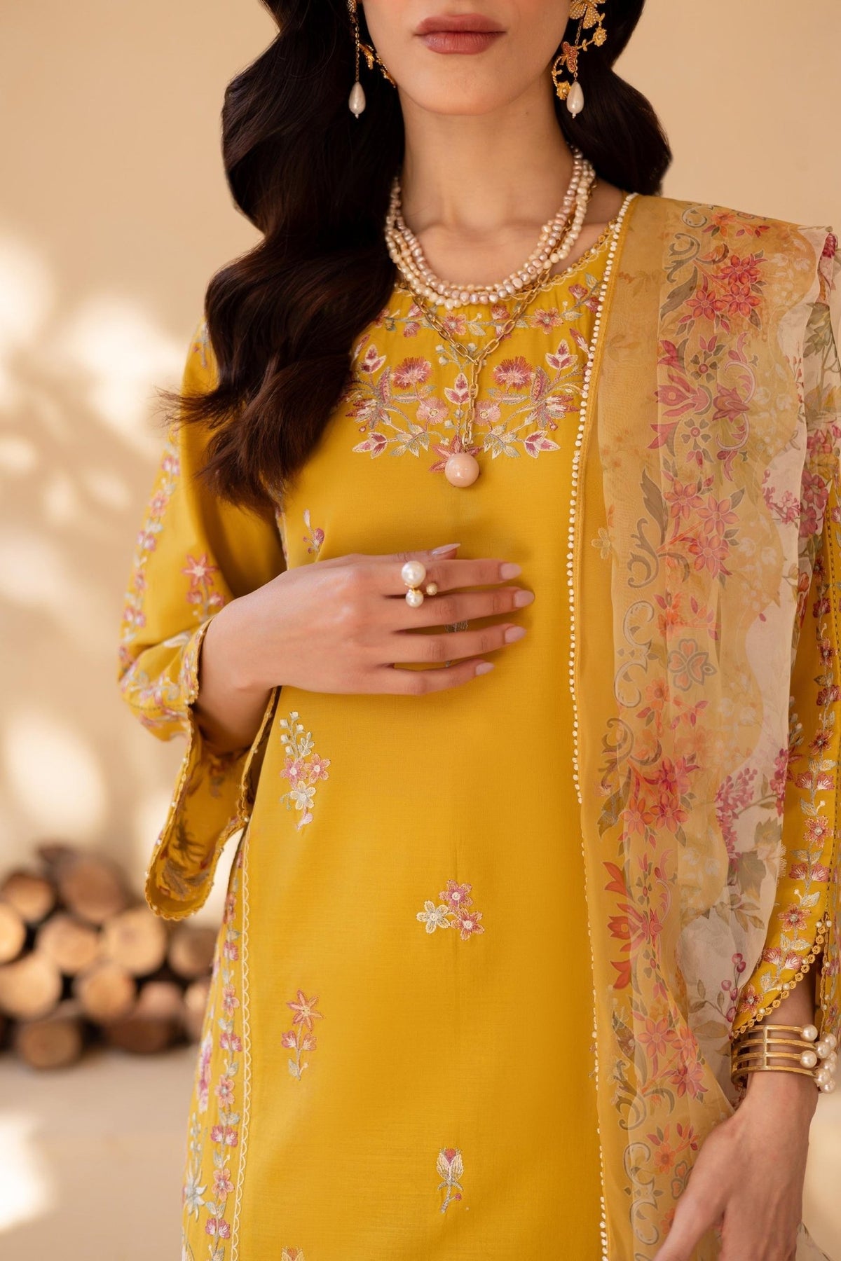 Batik | Cyra Luxury Solids | Madeira-Brand:Batik-Type:Ladies Clothes-Mustard Yellow-Lawn-House of Maryam- Buy in UK, USA