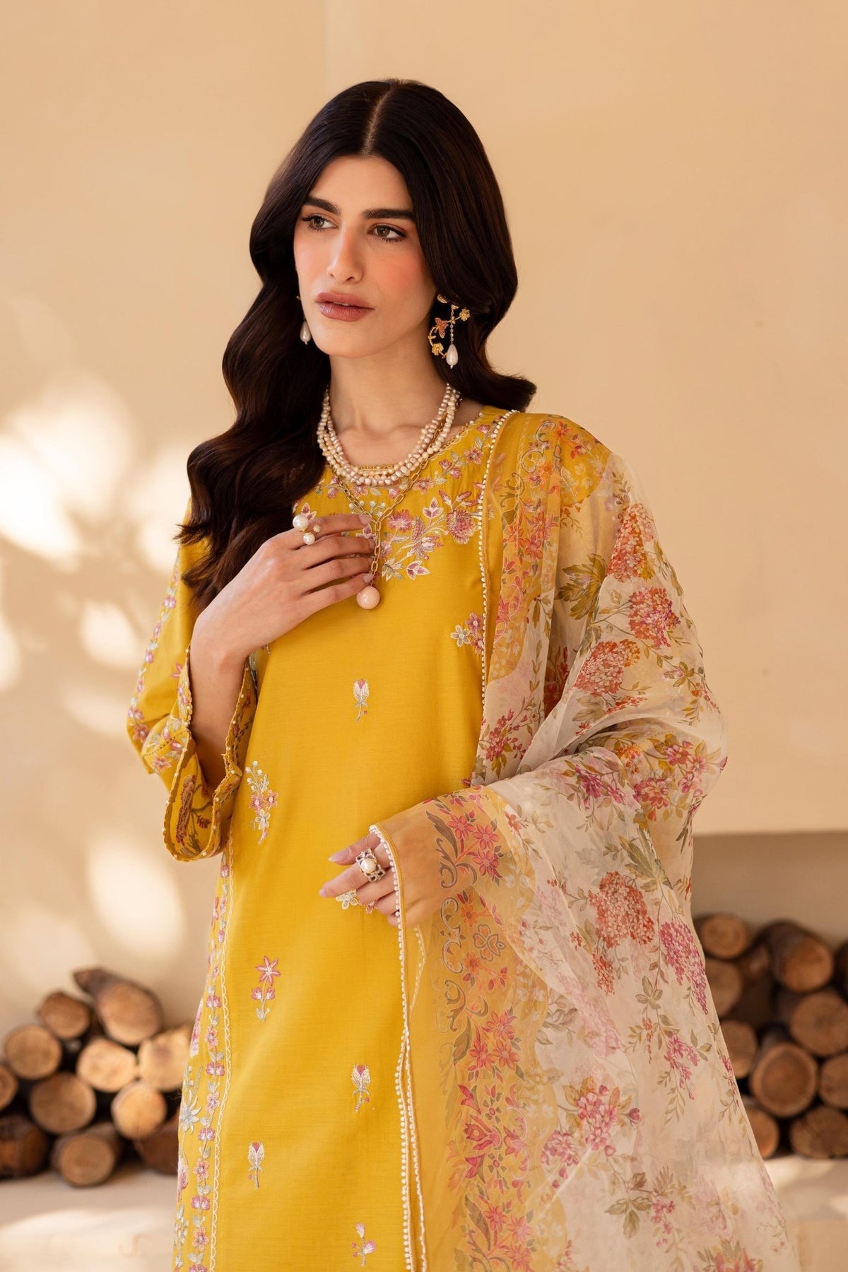 Batik | Cyra Luxury Solids | Madeira-Brand:Batik-Type:Ladies Clothes-Mustard Yellow-Lawn-House of Maryam- Buy in UK, USA