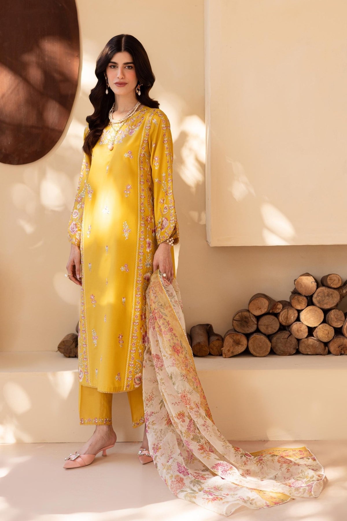 Batik | Cyra Luxury Solids | Madeira-Brand:Batik-Type:Ladies Clothes-Mustard Yellow-Lawn-House of Maryam- Buy in UK, USA