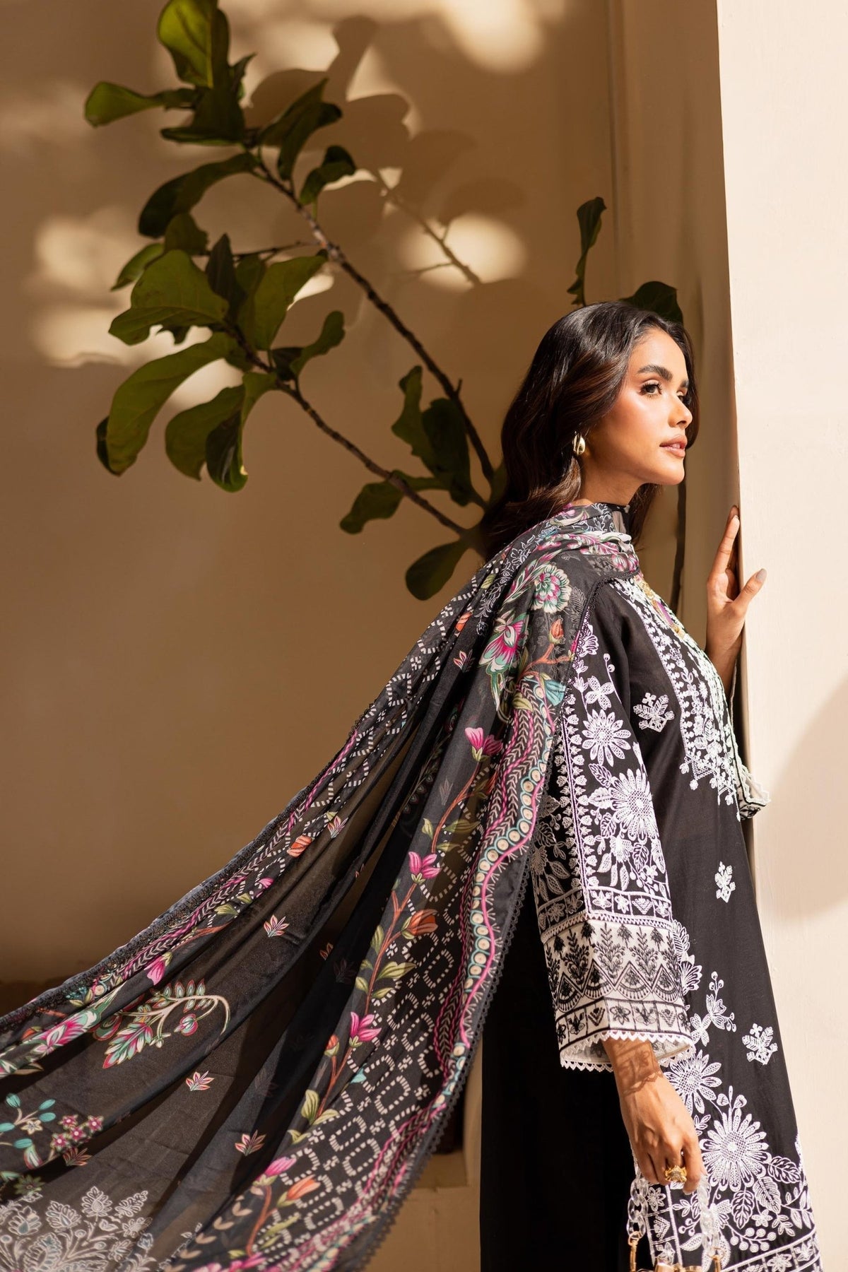 Batik | Cyra Luxury Solids | Mino-Brand:Marjjan-Type:Ladies Clothes-Black-Lawn-House of Maryam- Buy in UK, USA