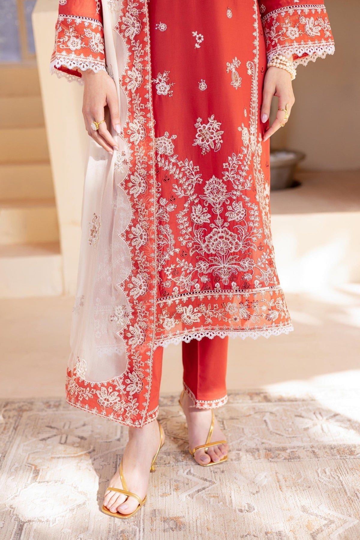 Batik | Cyra Luxury Solids | Petrichor-Brand:Batik-Type:Ladies Clothes-Coral Pink-Lawn-House of Maryam- Buy in UK, USA