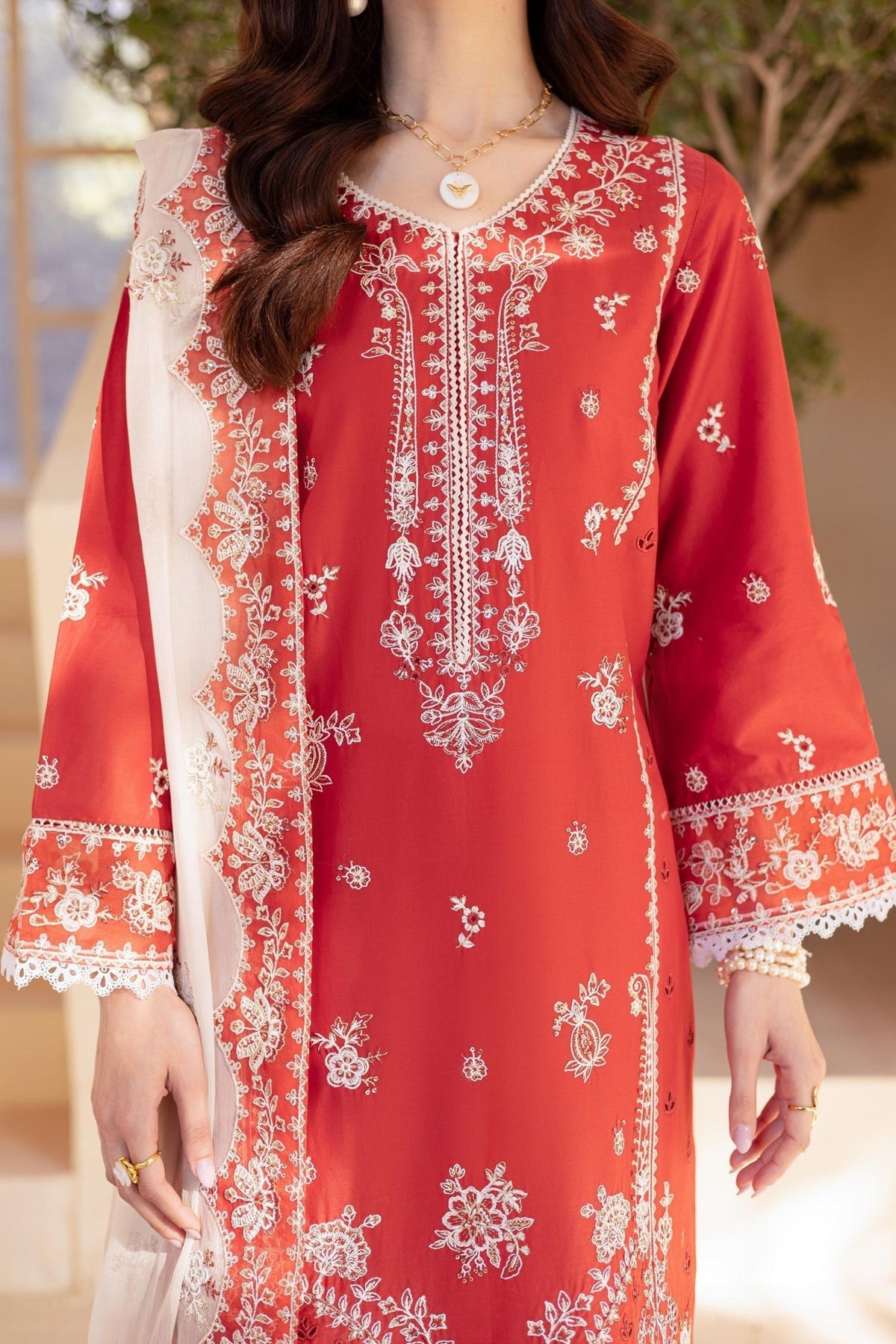 Batik | Cyra Luxury Solids | Petrichor-Brand:Batik-Type:Ladies Clothes-Coral Pink-Lawn-House of Maryam- Buy in UK, USA