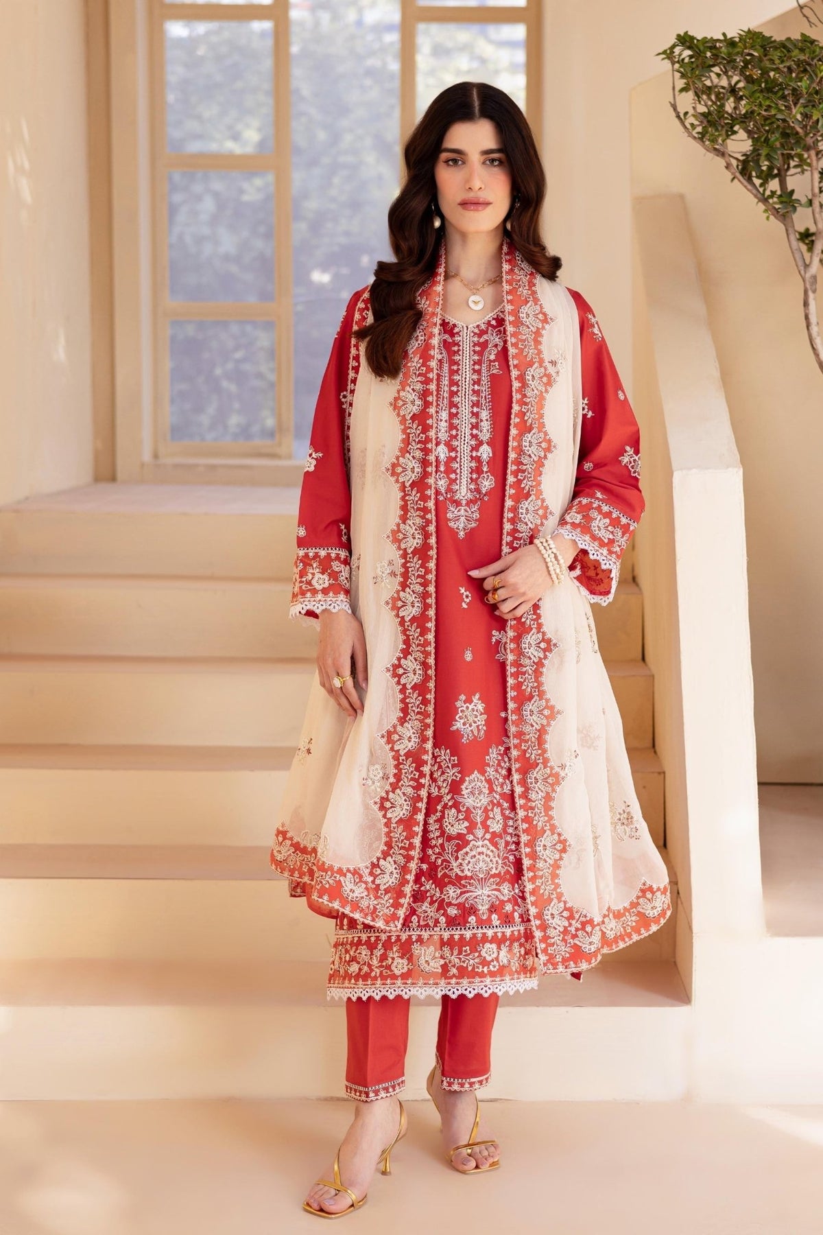Batik | Cyra Luxury Solids | Petrichor-Brand:Batik-Type:Ladies Clothes-Coral Pink-Lawn-House of Maryam- Buy in UK, USA