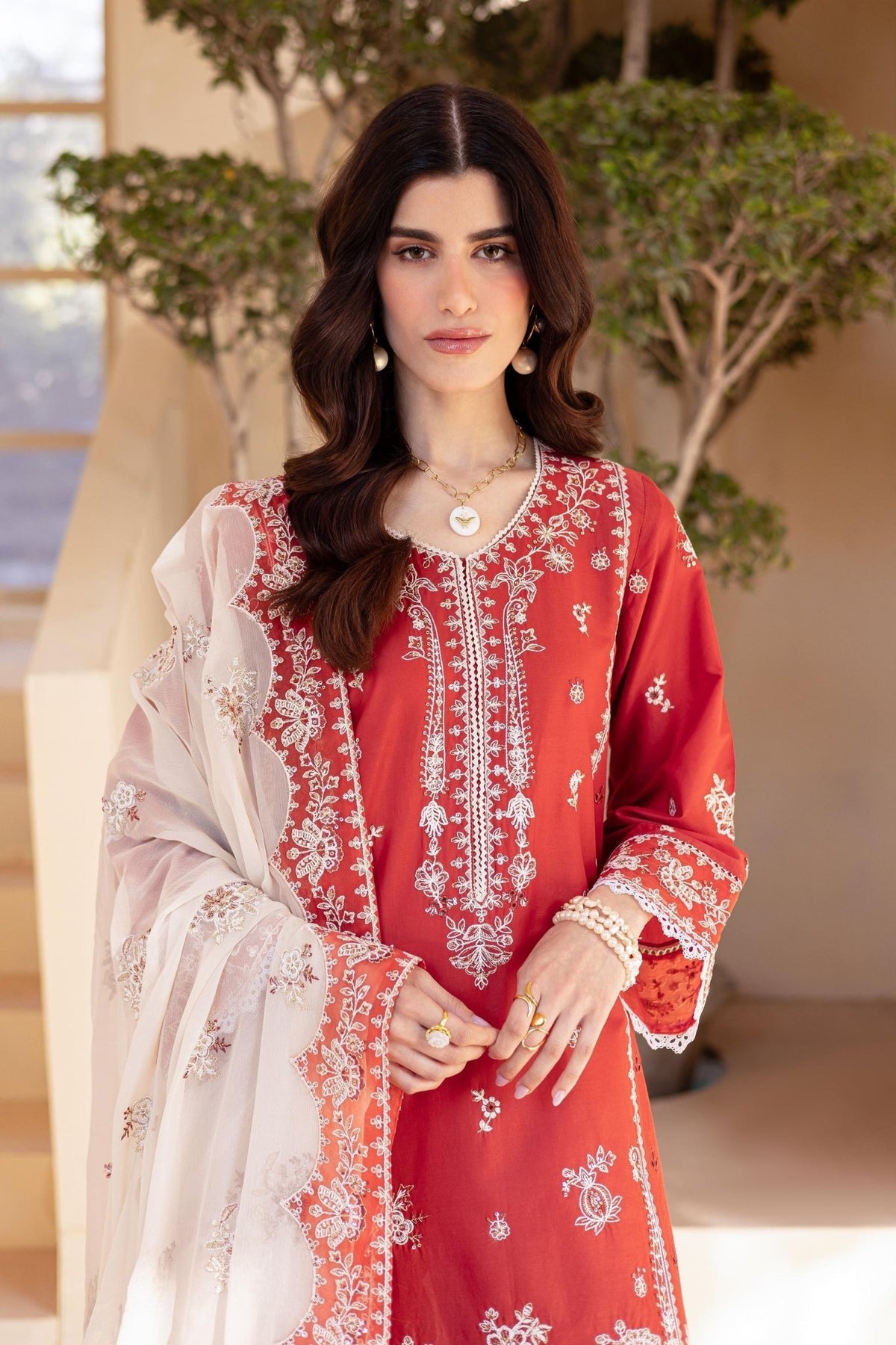 Batik | Cyra Luxury Solids | Petrichor-Brand:Batik-Type:Ladies Clothes-Coral Pink-Lawn-House of Maryam- Buy in UK, USA
