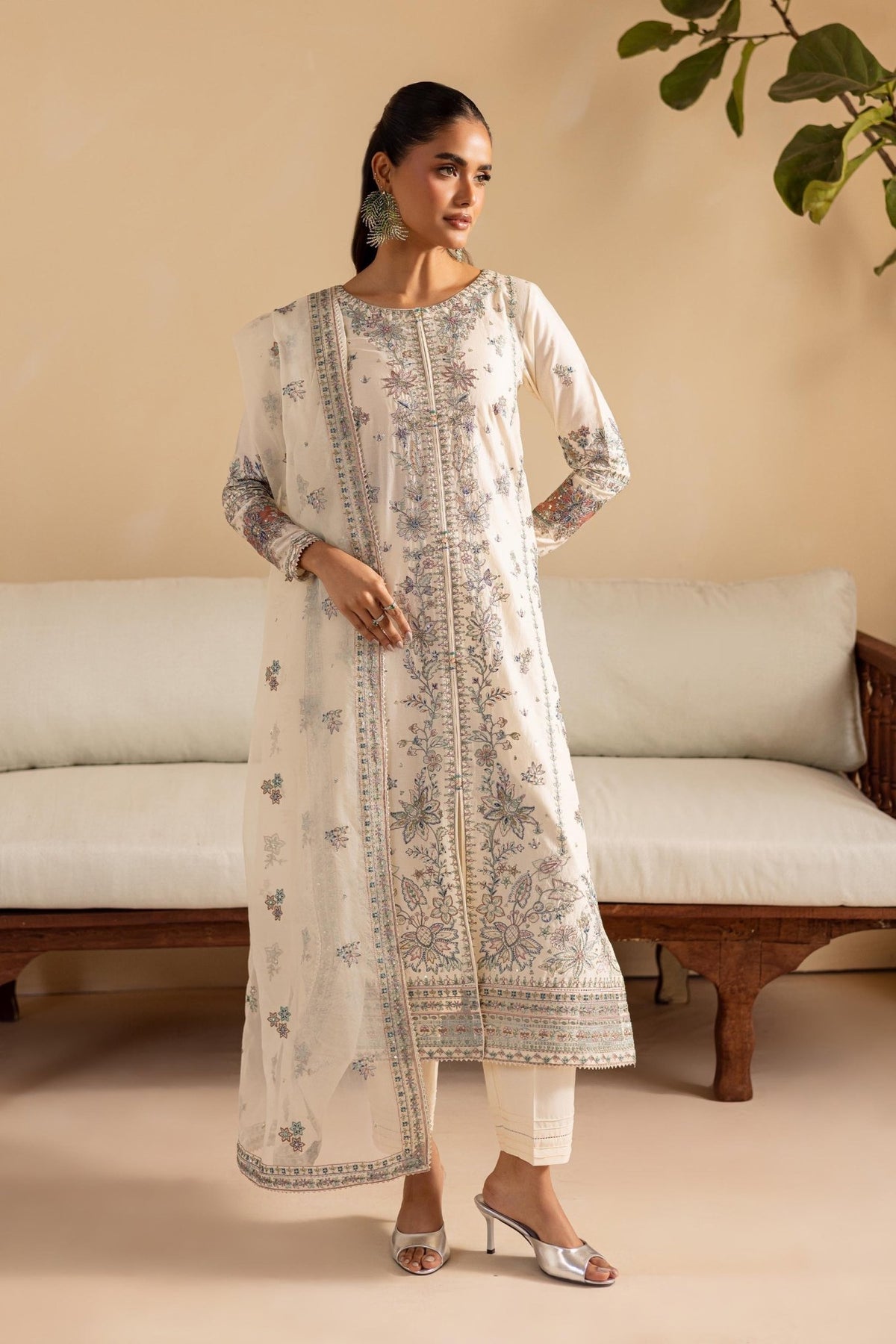 Batik | Cyra Luxury Solids |Stevie-Brand:Batik-Type:Ladies Clothes-Ivory-Lawn-House of Maryam- Buy in UK, USA