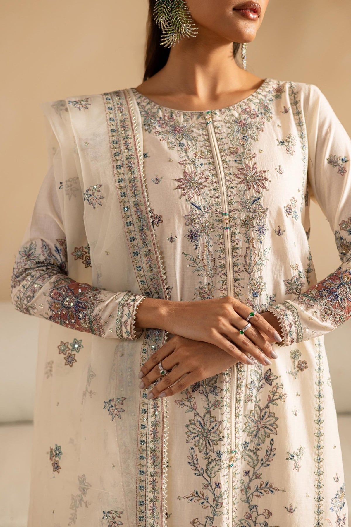 Batik | Cyra Luxury Solids |Stevie-Brand:Batik-Type:Ladies Clothes-Ivory-Lawn-House of Maryam- Buy in UK, USA