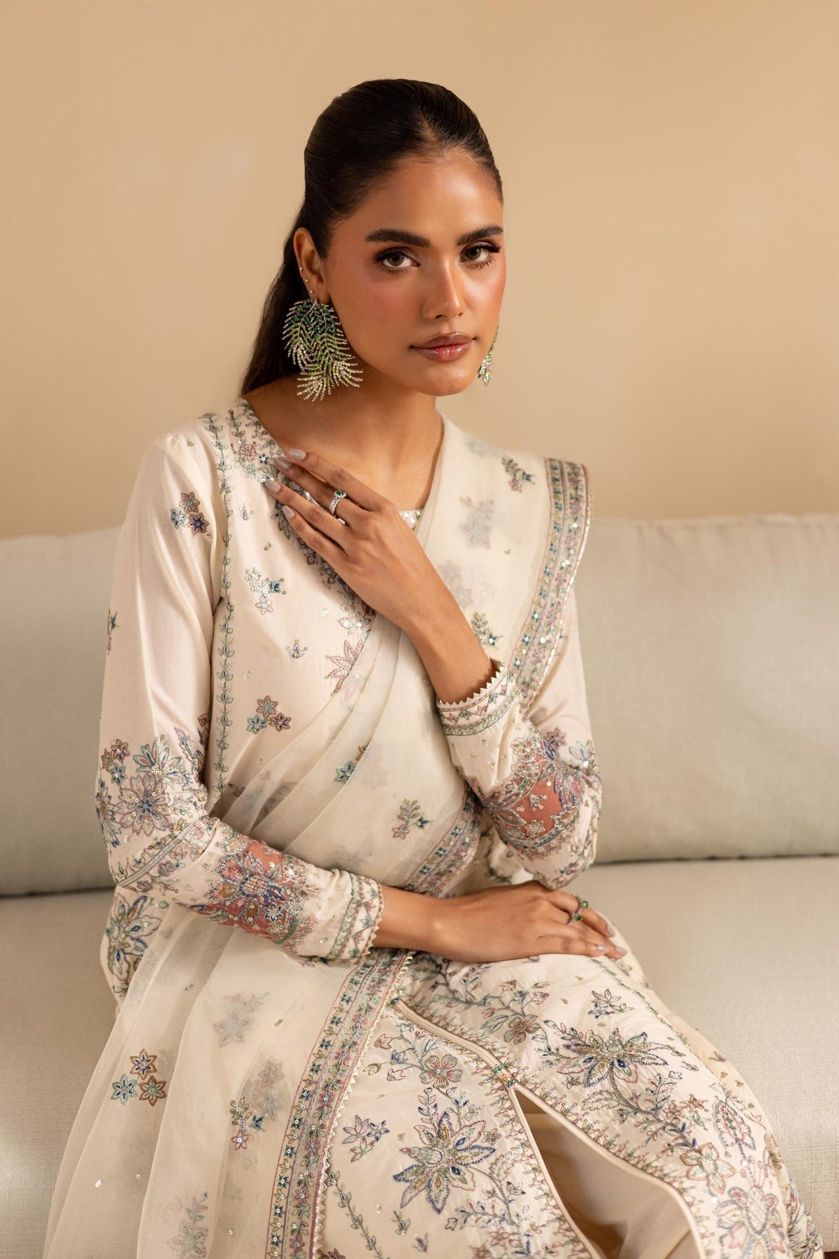 Batik | Cyra Luxury Solids |Stevie-Brand:Batik-Type:Ladies Clothes-Ivory-Lawn-House of Maryam- Buy in UK, USA
