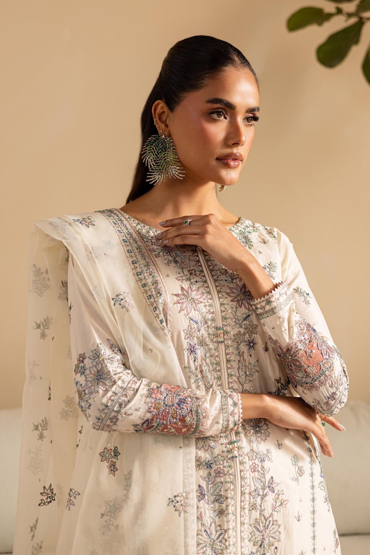 Batik | Cyra Luxury Solids |Stevie-Brand:Batik-Type:Ladies Clothes-Ivory-Lawn-House of Maryam- Buy in UK, USA