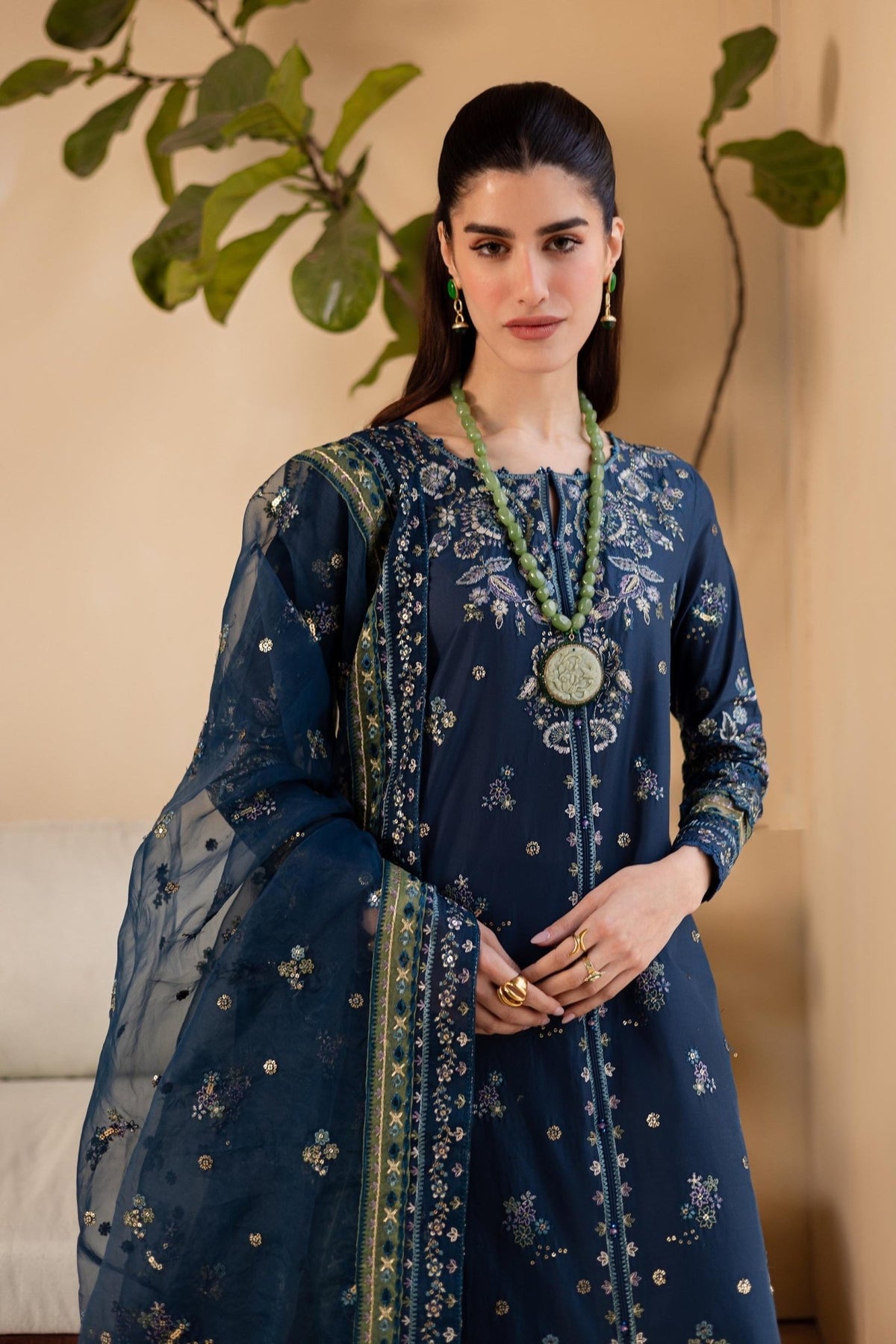 Batik | Cyra Luxury Solids | Twisto-Brand:Batik-Type:Ladies Clothes-Navy-Lawn-House of Maryam- Buy in UK, USA