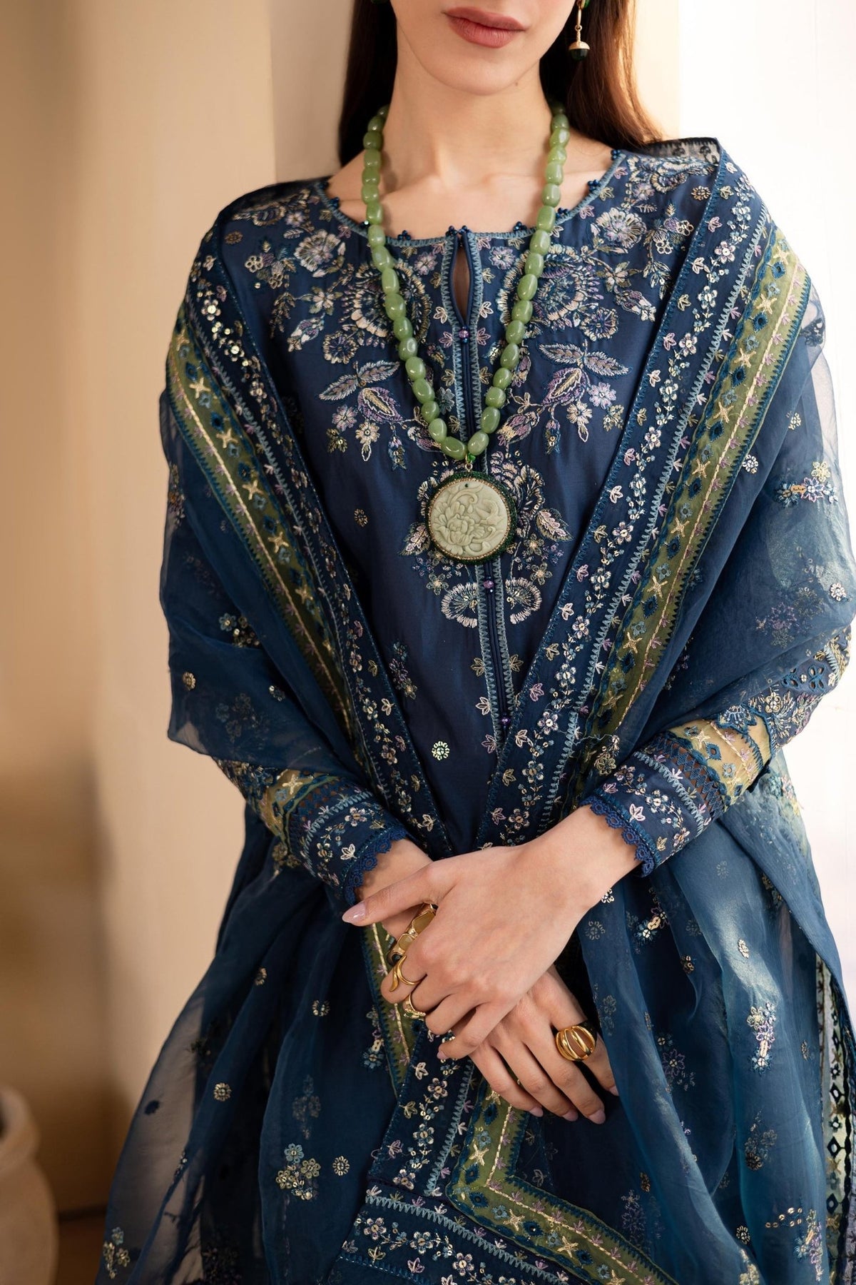 Batik | Cyra Luxury Solids | Twisto-Brand:Batik-Type:Ladies Clothes-Navy-Lawn-House of Maryam- Buy in UK, USA