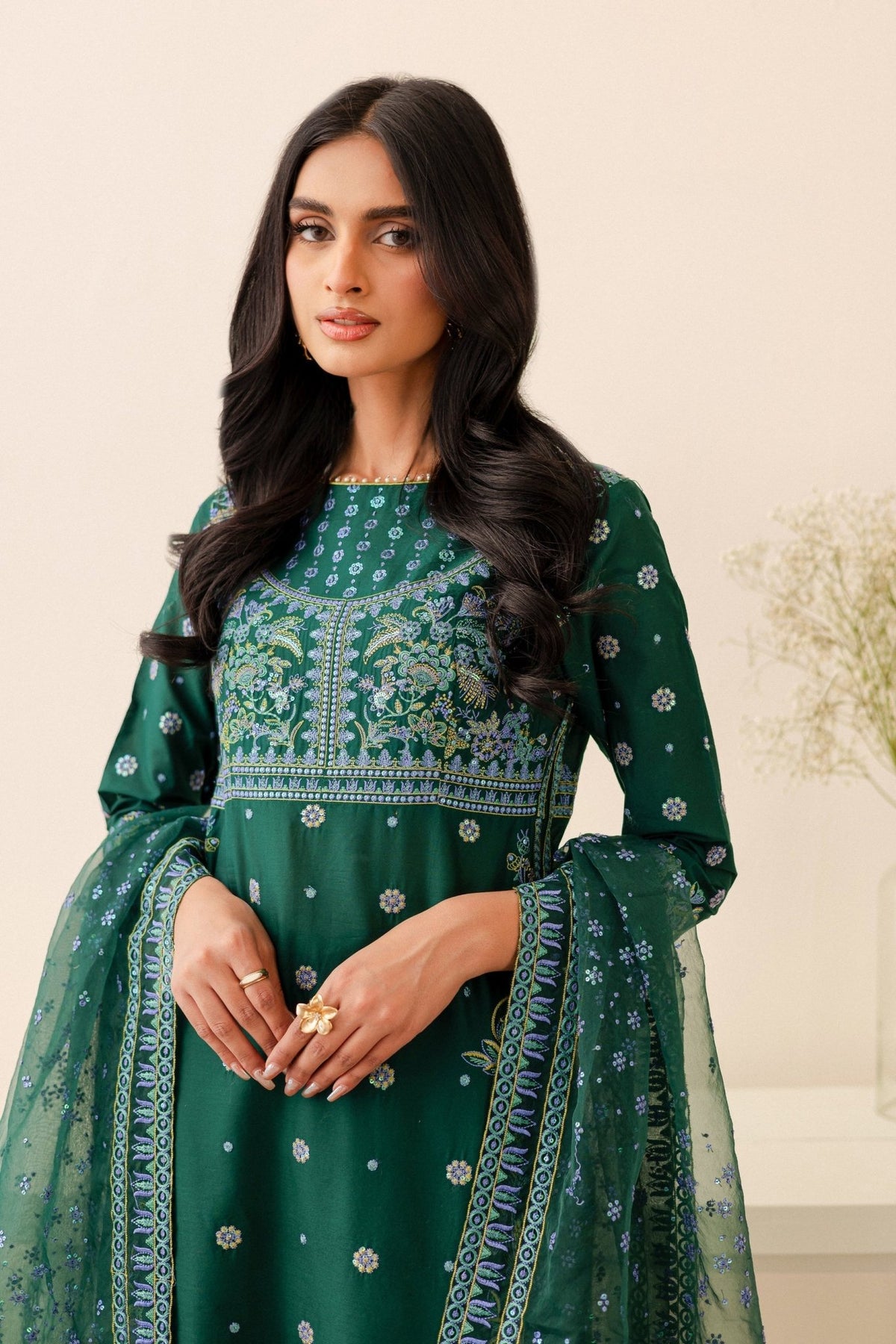 Batik | Kai Formals | Ankisha-Brand:Batik-Type:Ladies Clothes-Dark Teal Green-Lawn-House of Maryam- Buy in UK, USA