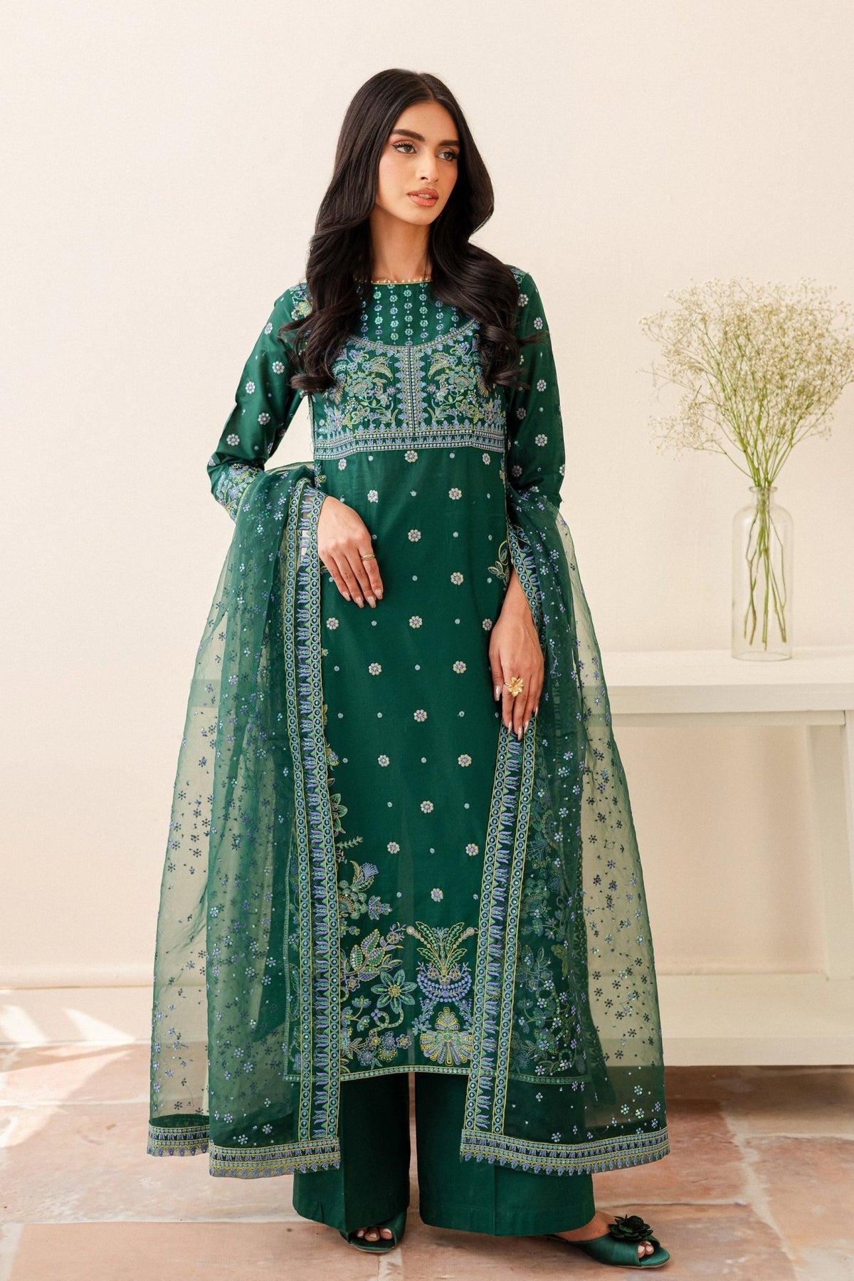 Batik | Kai Formals | Ankisha-Brand:Batik-Type:Ladies Clothes-Dark Teal Green-Lawn-House of Maryam- Buy in UK, USA