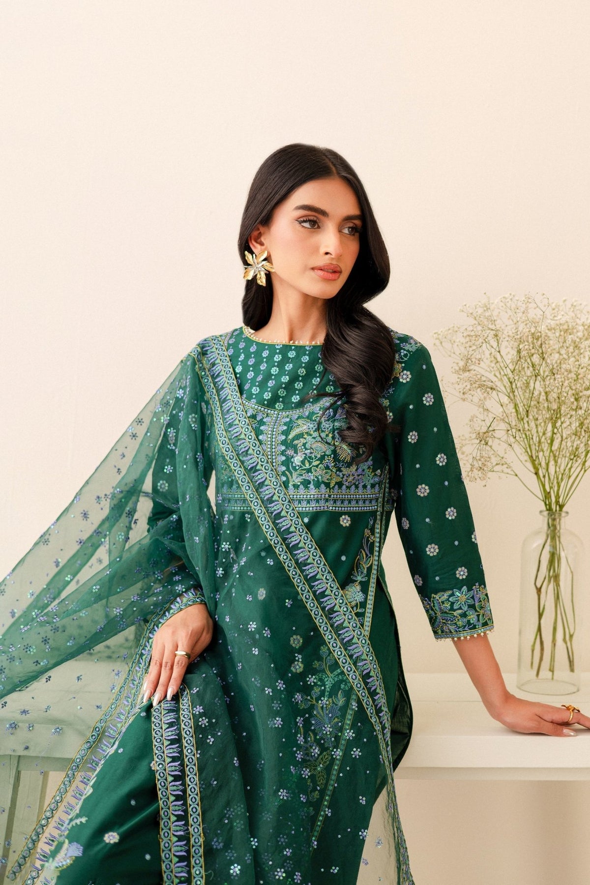 Batik | Kai Formals | Ankisha-Brand:Batik-Type:Ladies Clothes-Dark Teal Green-Lawn-House of Maryam- Buy in UK, USA
