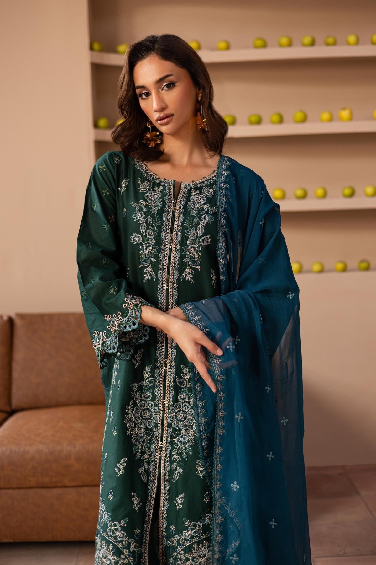 Batik | Kai Formals | Bell Pepper-Brand:Batik-Type:Ladies Clothes-Teal Green-Lawn-House of Maryam- Buy in UK, USA