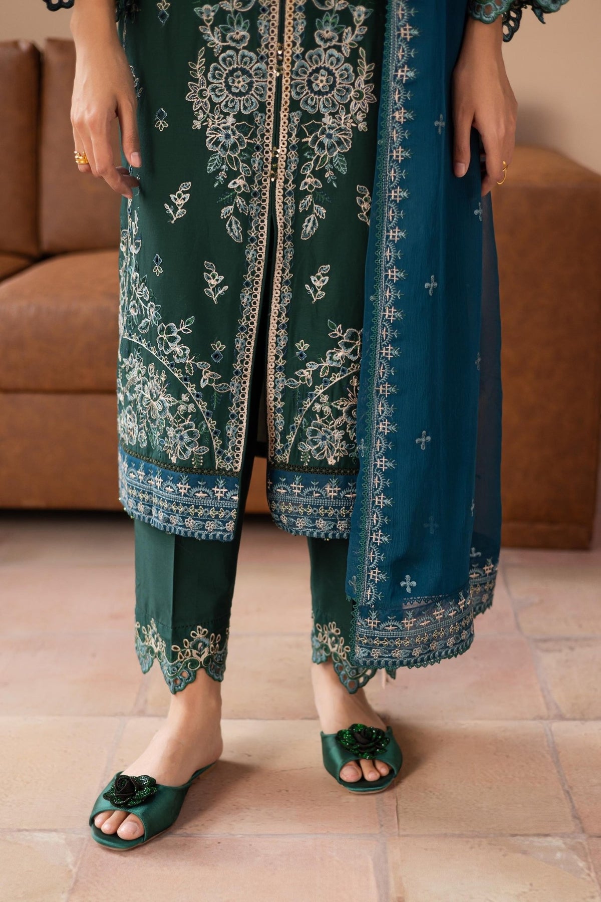Batik | Kai Formals | Bell Pepper-Brand:Batik-Type:Ladies Clothes-Teal Green-Lawn-House of Maryam- Buy in UK, USA