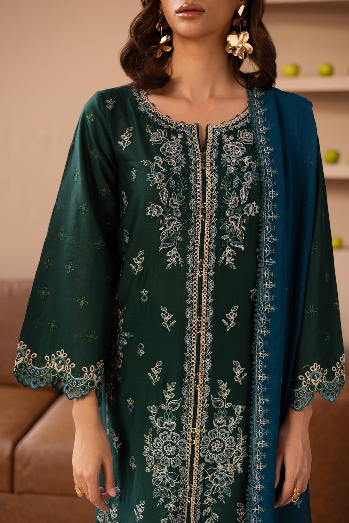 Batik | Kai Formals | Bell Pepper-Brand:Batik-Type:Ladies Clothes-Teal Green-Lawn-House of Maryam- Buy in UK, USA