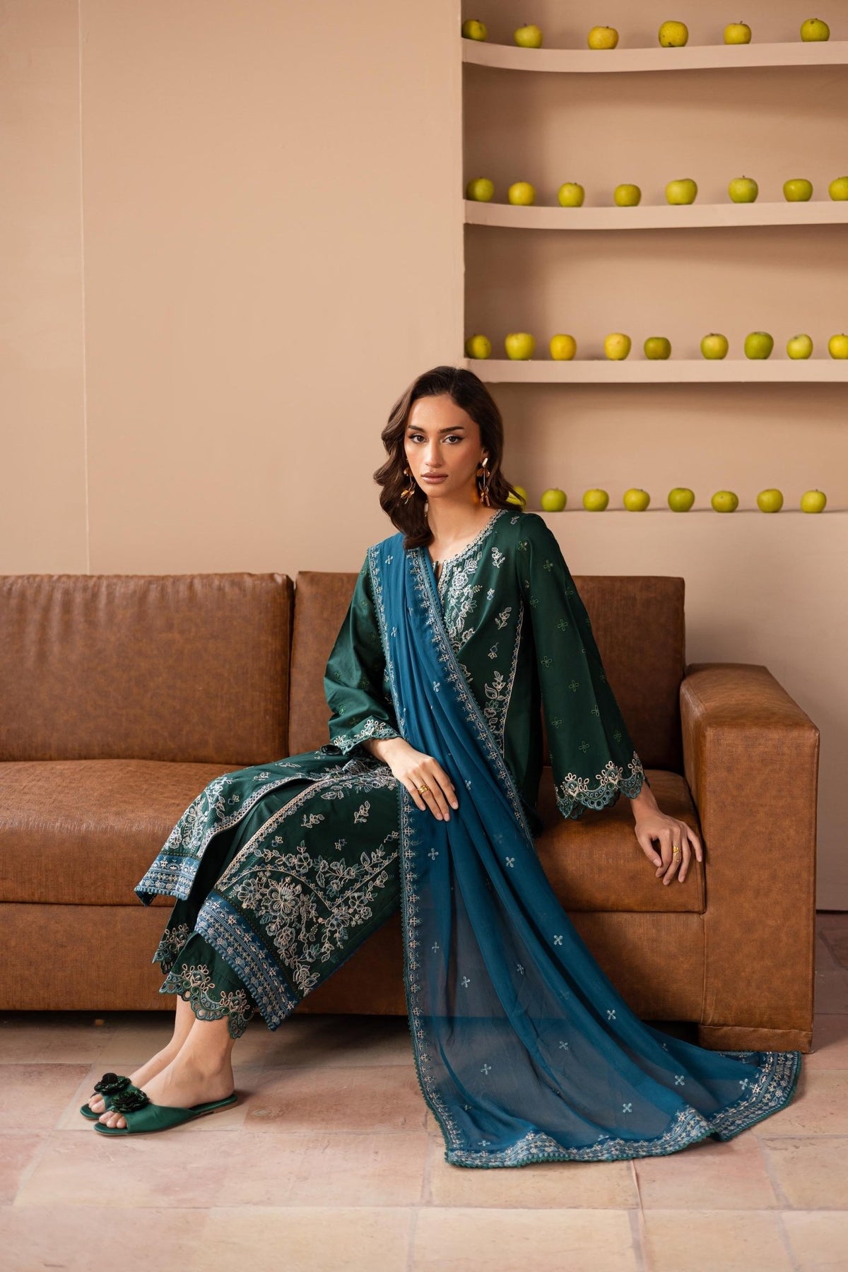Batik | Kai Formals | Bell Pepper-Brand:Batik-Type:Ladies Clothes-Teal Green-Lawn-House of Maryam- Buy in UK, USA