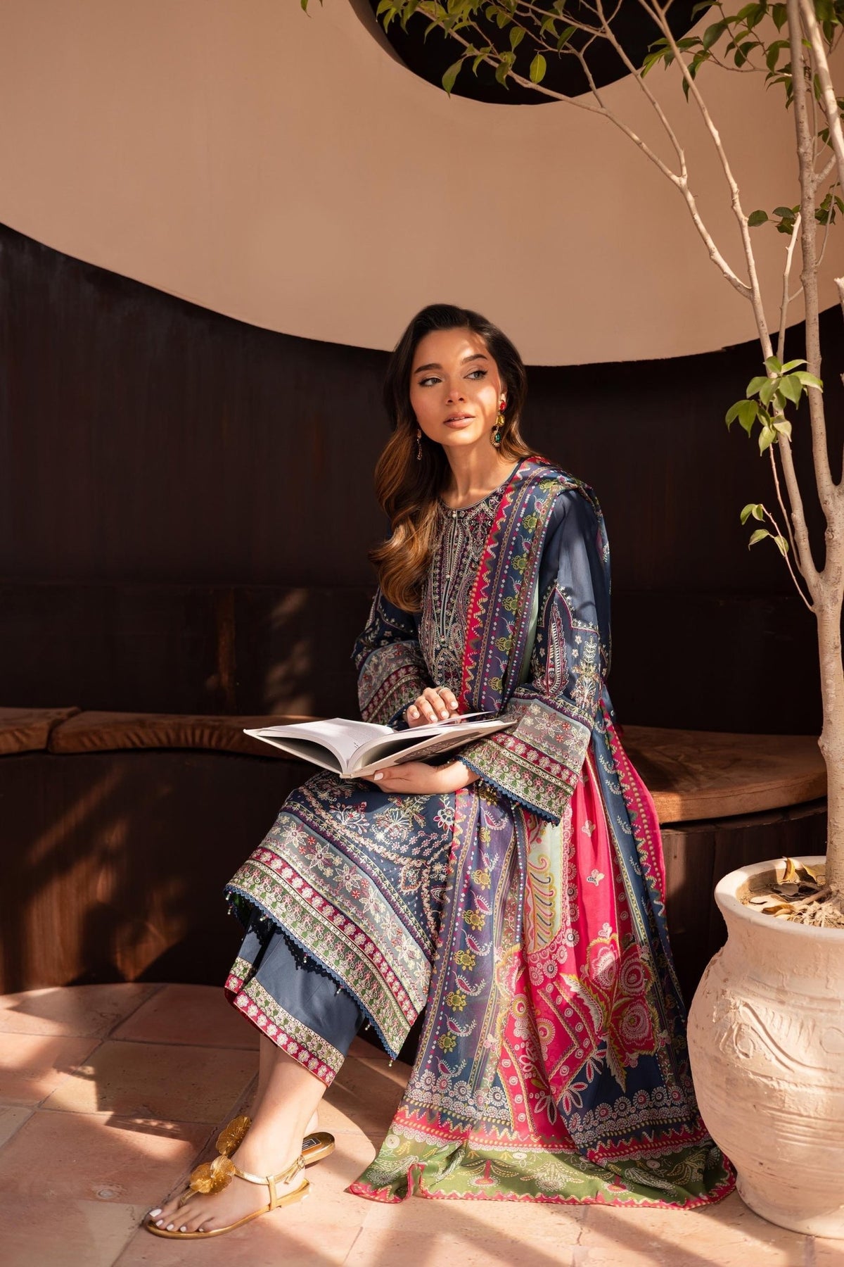 Batik | Kai Formals | Cyan-Brand:Batik-Type:Ladies Clothes-Navy Blue-Lawn-House of Maryam- Buy in UK, USA
