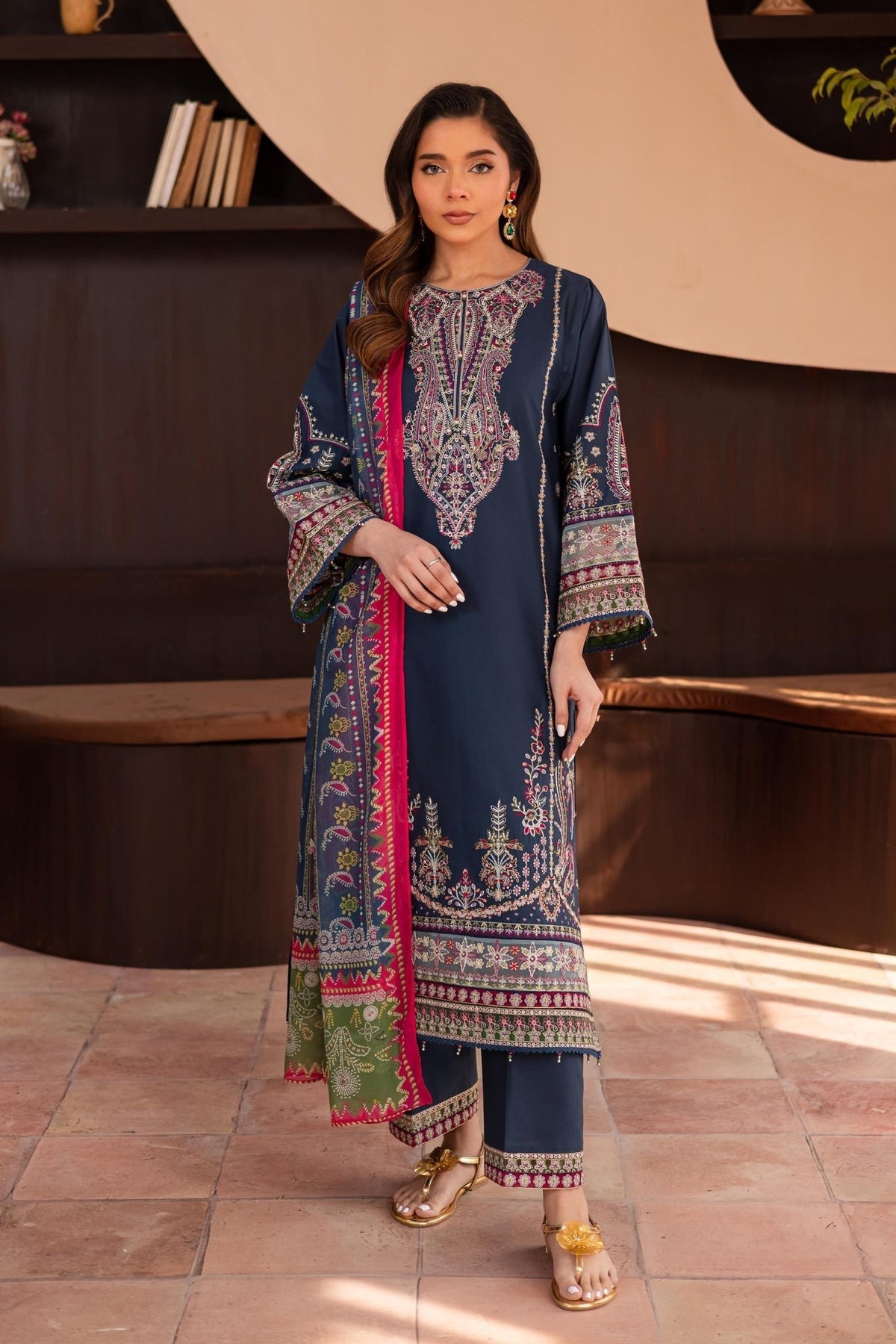 Batik | Kai Formals | Cyan-Brand:Batik-Type:Ladies Clothes-Navy Blue-Lawn-House of Maryam- Buy in UK, USA