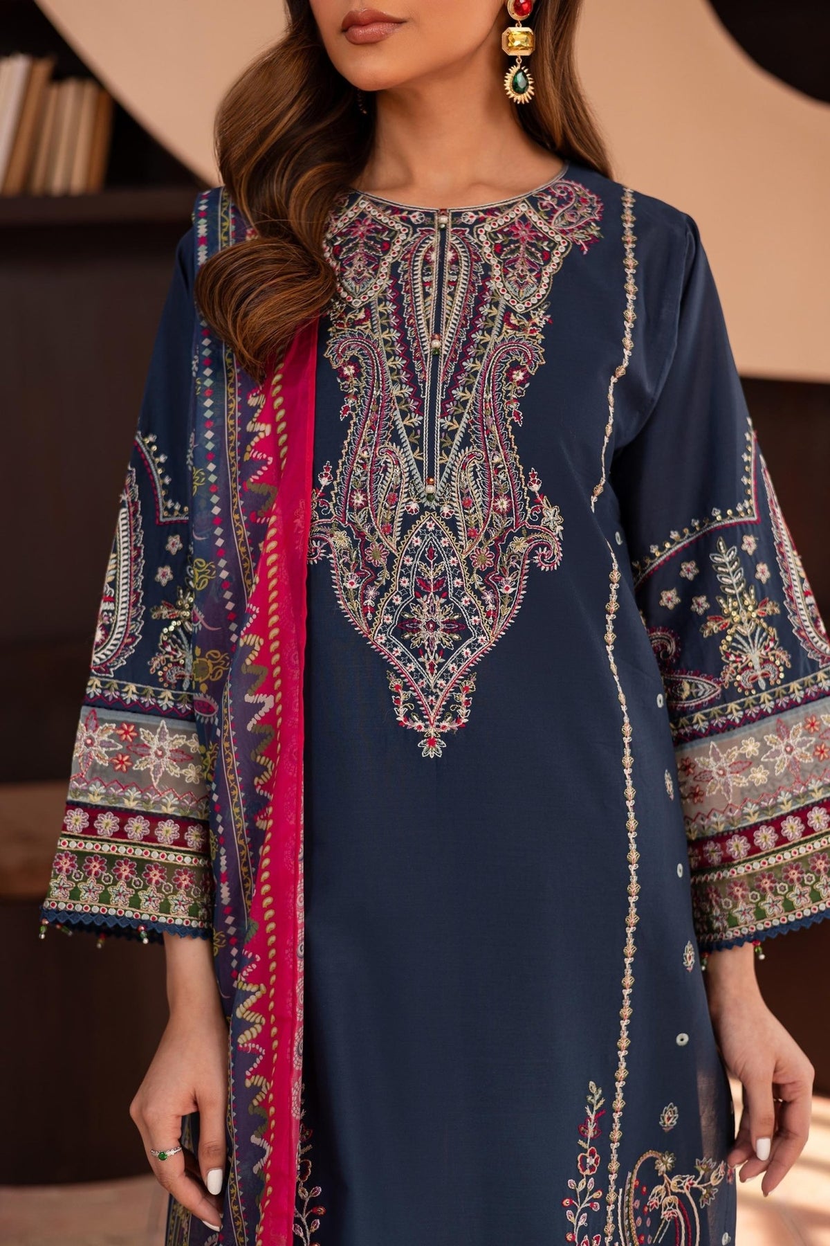 Batik | Kai Formals | Cyan-Brand:Batik-Type:Ladies Clothes-Navy Blue-Lawn-House of Maryam- Buy in UK, USA