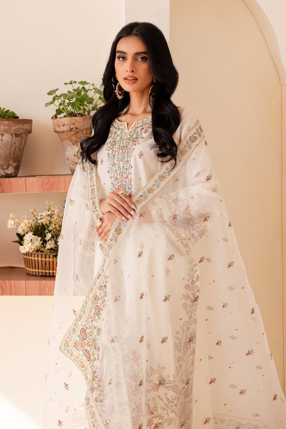 Batik | Kai Formals | Elnaz-Brand:Batik-Type:Ladies Clothes-Ivory-Lawn-House of Maryam- Buy in UK, USA