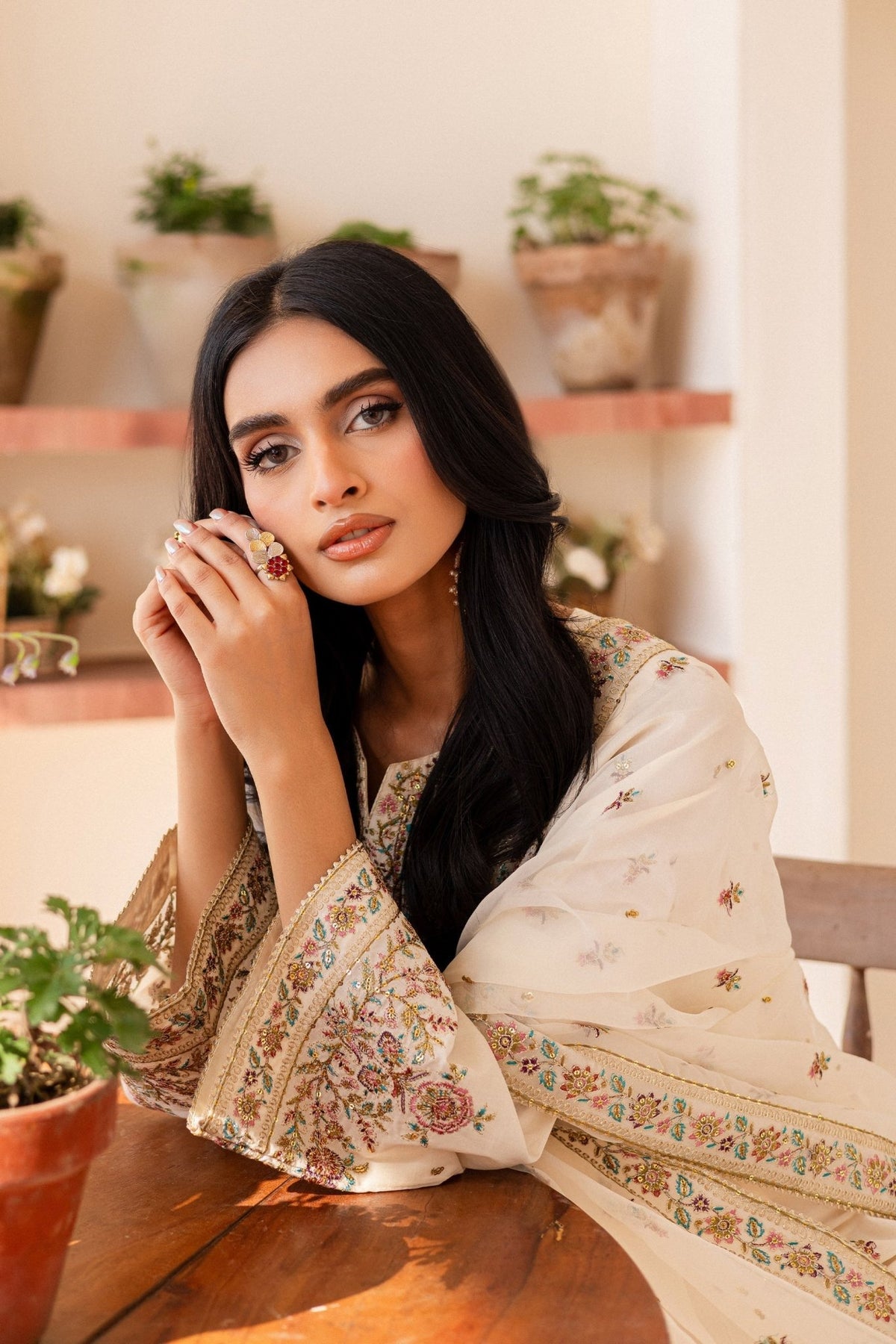 Batik | Kai Formals | Elnaz-Brand:Batik-Type:Ladies Clothes-Ivory-Lawn-House of Maryam- Buy in UK, USA