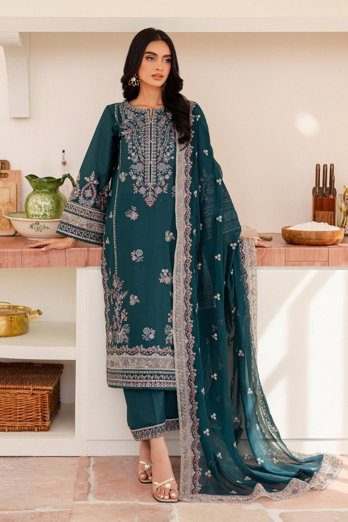 Batik | Kai Formals | Leal-Brand:Batik-Type:Ladies Clothes-Teal Green-Lawn-House of Maryam- Buy in UK, USA