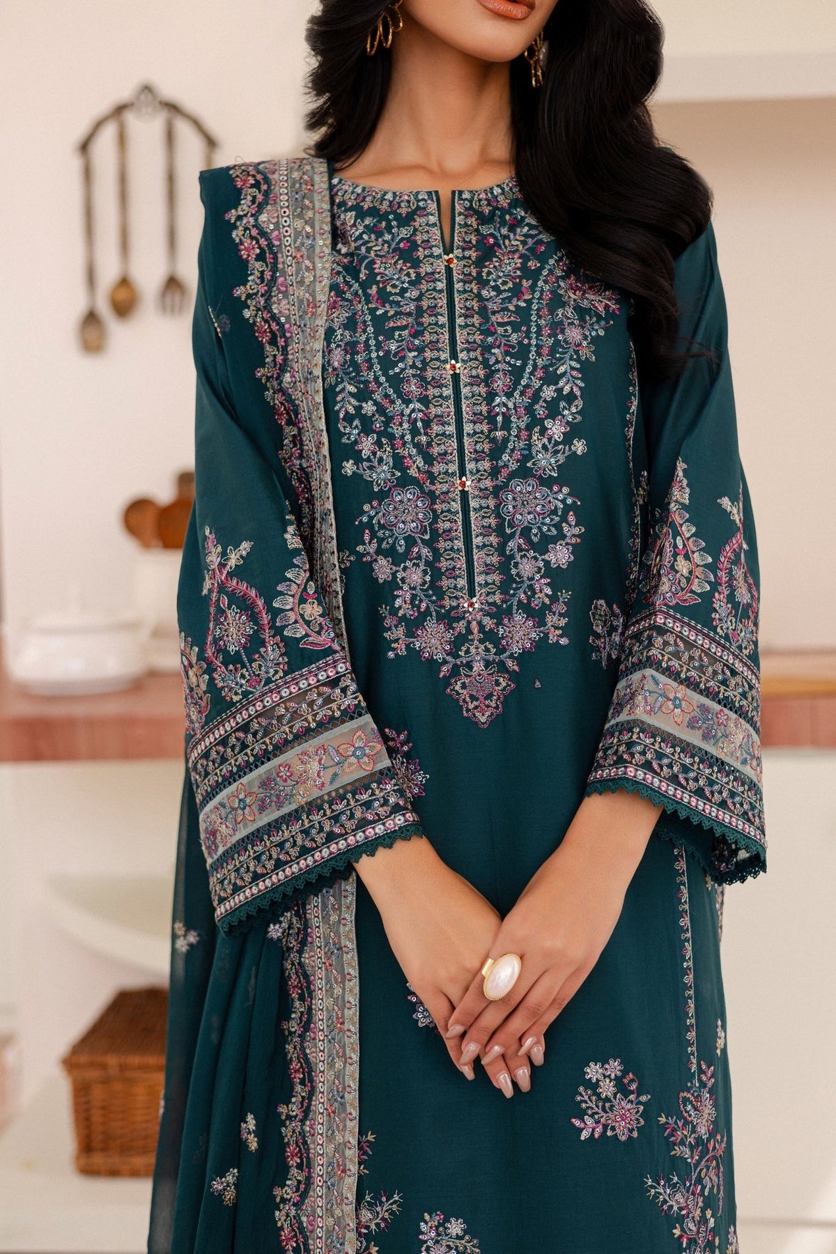 Batik | Kai Formals | Leal-Brand:Batik-Type:Ladies Clothes-Teal Green-Lawn-House of Maryam- Buy in UK, USA