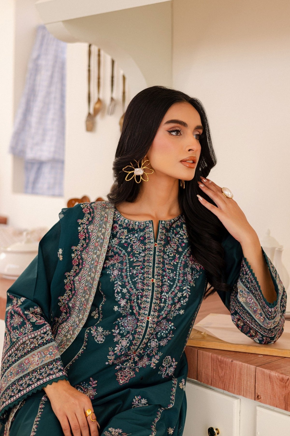 Batik | Kai Formals | Leal-Brand:Batik-Type:Ladies Clothes-Teal Green-Lawn-House of Maryam- Buy in UK, USA