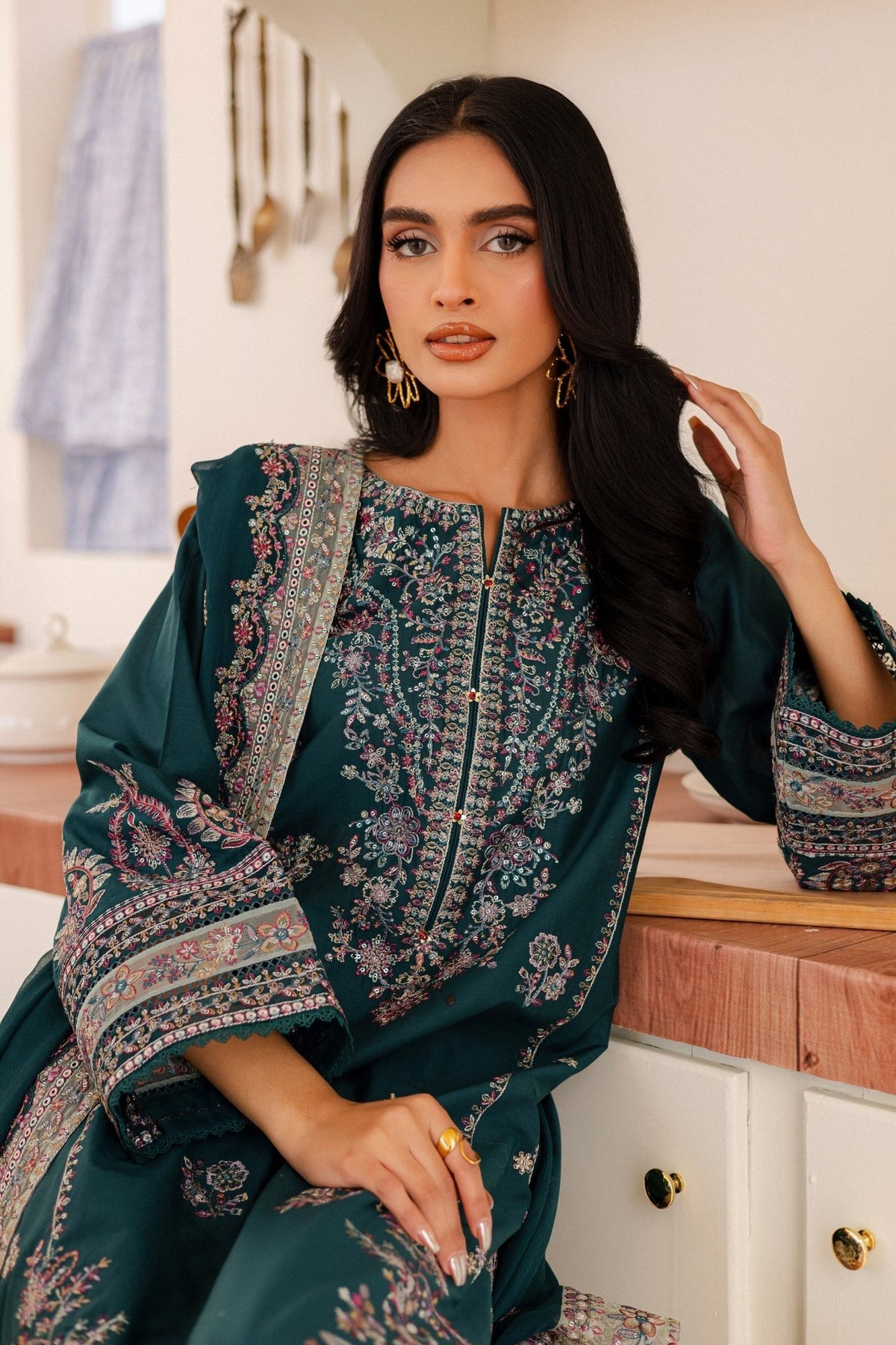 Batik | Kai Formals | Leal-Brand:Batik-Type:Ladies Clothes-Teal Green-Lawn-House of Maryam- Buy in UK, USA