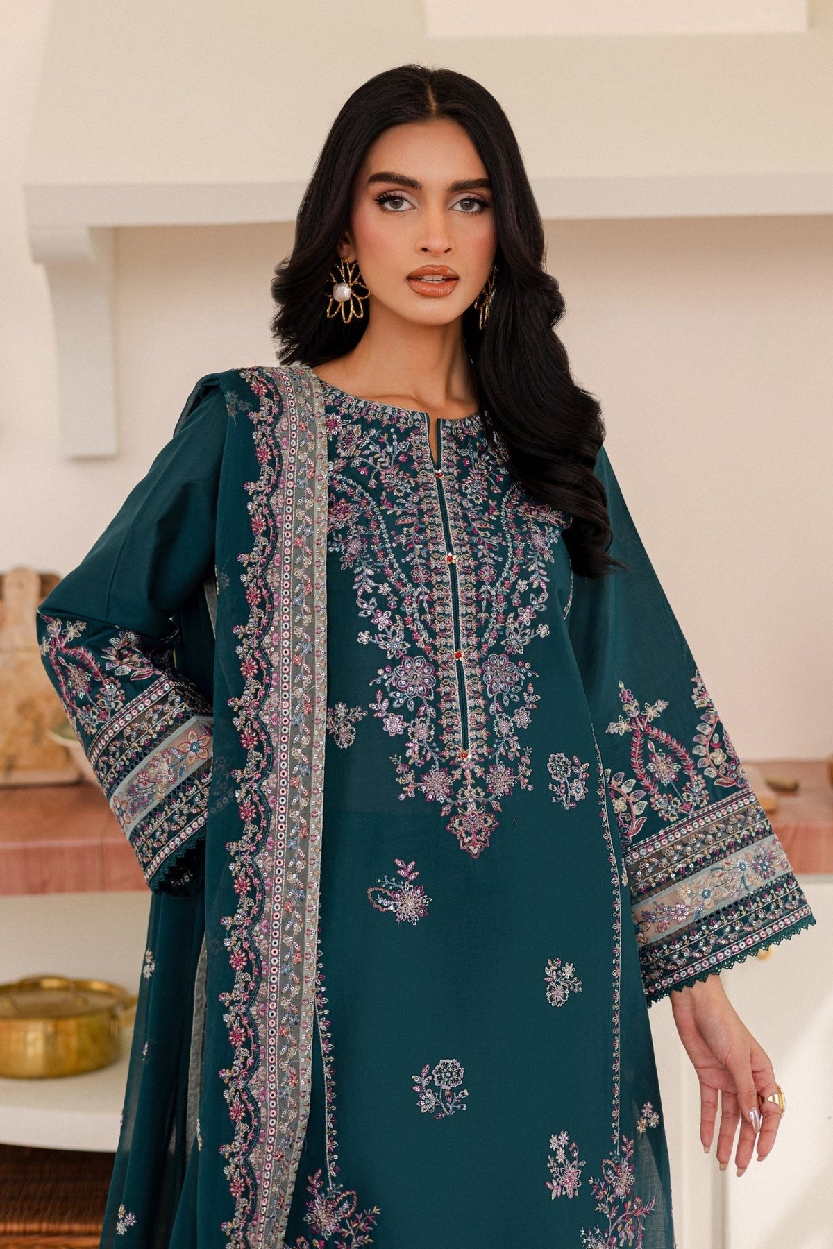 Batik | Kai Formals | Leal-Brand:Batik-Type:Ladies Clothes-Teal Green-Lawn-House of Maryam- Buy in UK, USA