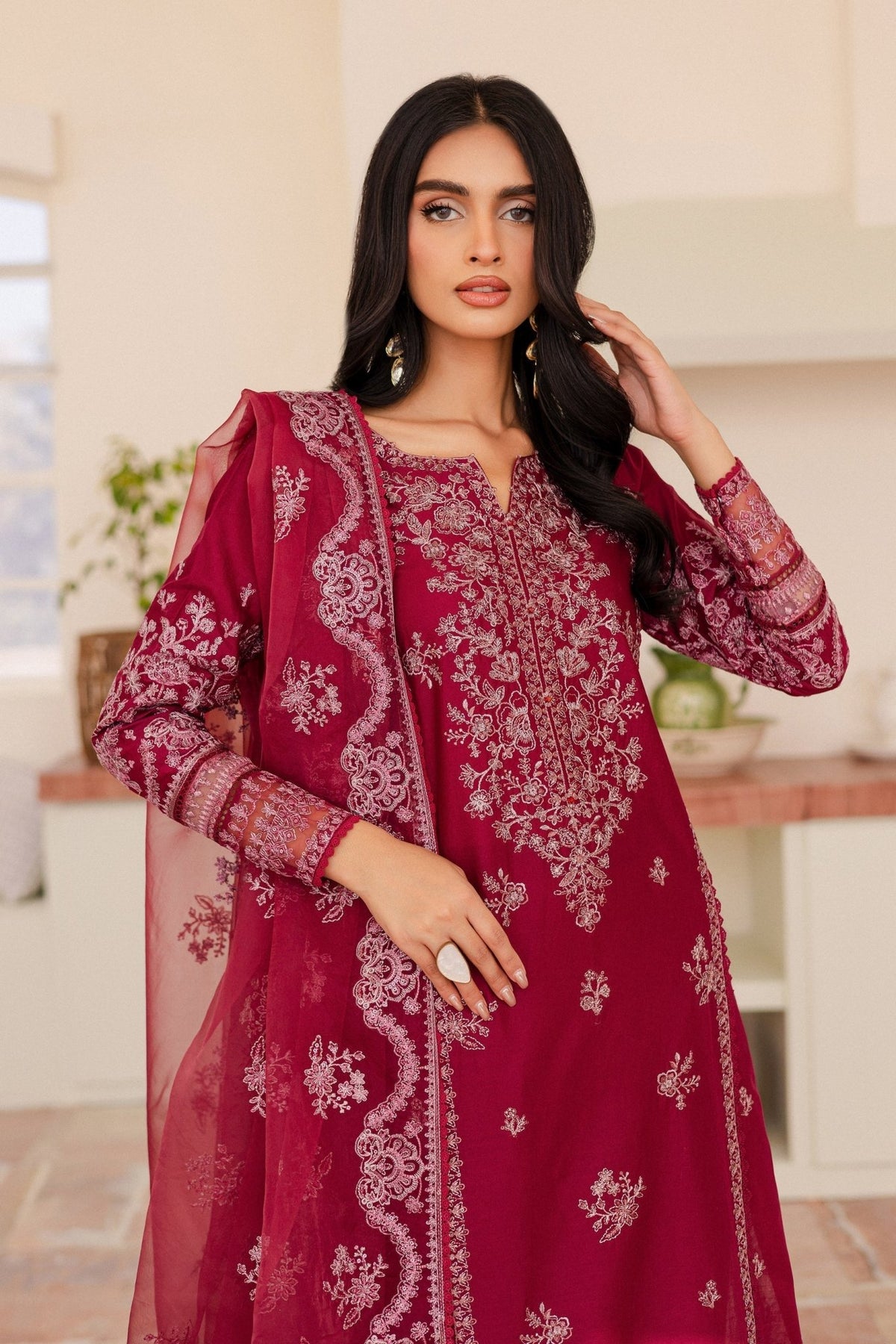 Batik | Kai Formals | Octafrey-Brand:Batik-Type:Ladies Clothes-Maroon-Lawn-House of Maryam- Buy in UK, USA