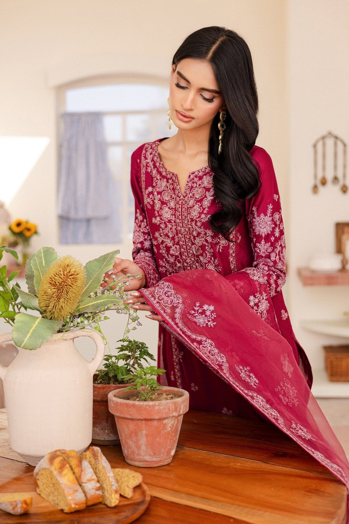 Batik | Kai Formals | Octafrey-Brand:Batik-Type:Ladies Clothes-Maroon-Lawn-House of Maryam- Buy in UK, USA