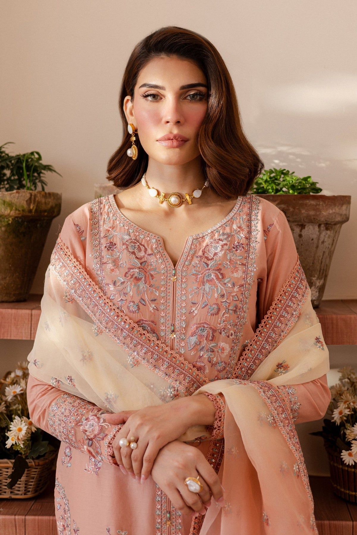 Batik | Kai Formals | Peachie-Brand:Batik-Type:Ladies Clothes-Pale Peach-Lawn-House of Maryam- Buy in UK, USA