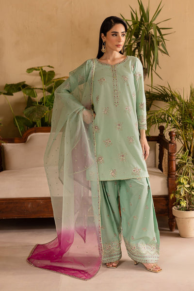 Batik | Nyra Embroidered Summer Solids | Amawas-Brand:Batik-Type:Ladies Clothes-Mint Green-Lawn-House of Maryam- Buy in UK, USA