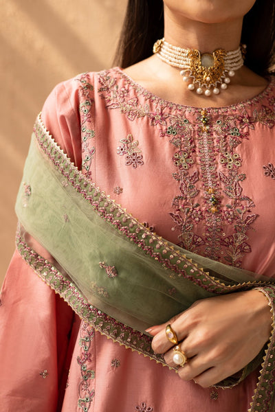 Batik | Nyra Embroidered Summer Solids | Anastasia-Brand:Batik-Type:Ladies Clothes-Peach Pink-Lawn-House of Maryam- Buy in UK, USA