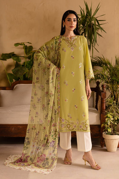 Batik | Nyra Embroidered Summer Solids | Apple Pie-Brand:Batik-Type:Ladies Clothes-Neon Green-Lawn-House of Maryam- Buy in UK, USA
