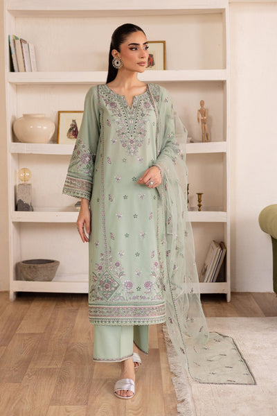 Batik | Nyra Embroidered Summer Solids | Arzou-Brand:Batik-Type:Ladies Clothes-Mint Green-Lawn-House of Maryam- Buy in UK, USA