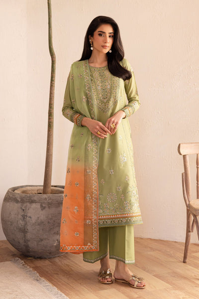 Batik | Nyra Embroidered Summer Solids | Citrus Glow-Brand:Batik-Type:Ladies Clothes-Neon Mint-Lawn-House of Maryam- Buy in UK, USA