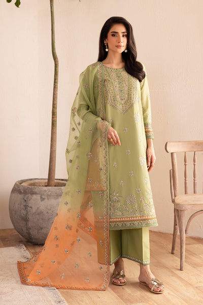 Batik | Nyra Embroidered Summer Solids | Citrus Glow-Brand:Batik-Type:Ladies Clothes-Neon Mint-Lawn-House of Maryam- Buy in UK, USA