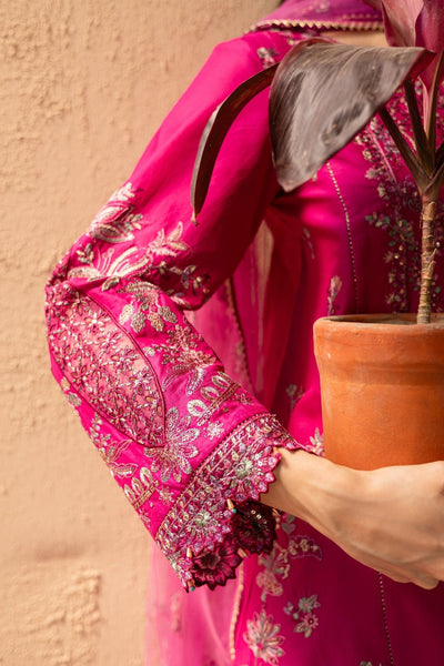 Batik | Nyra Embroidered Summer Solids |Dastak-Brand:Batik-Type:Ladies Clothes-Lawn-Candy Pink-House of Maryam- Buy in UK, USA